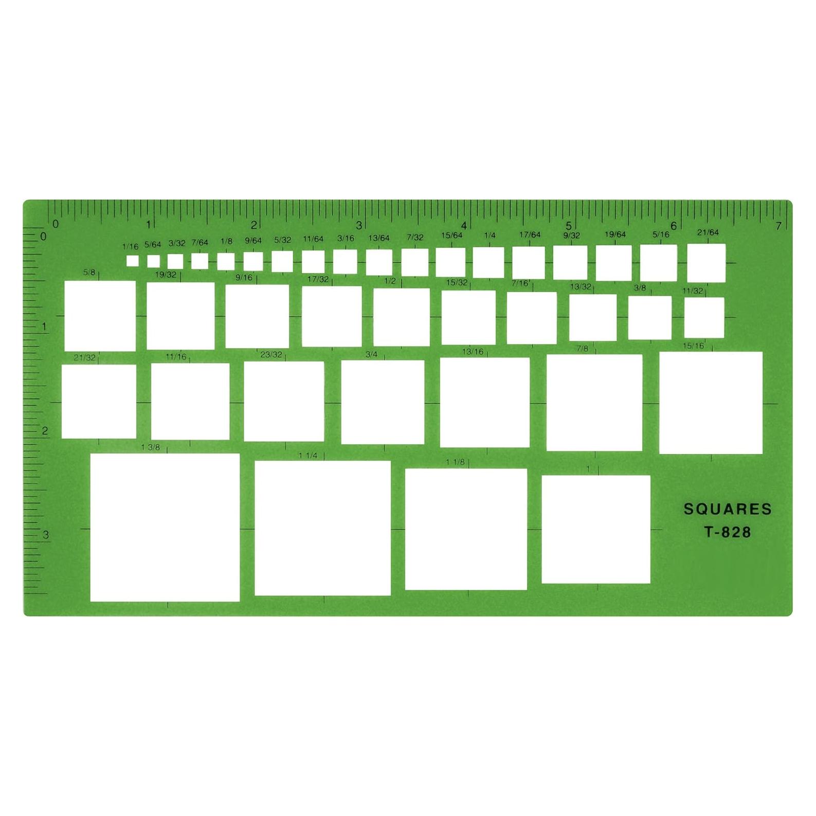 Plantilla Técnica Westcott T-828 Geométrica Plástico Verde