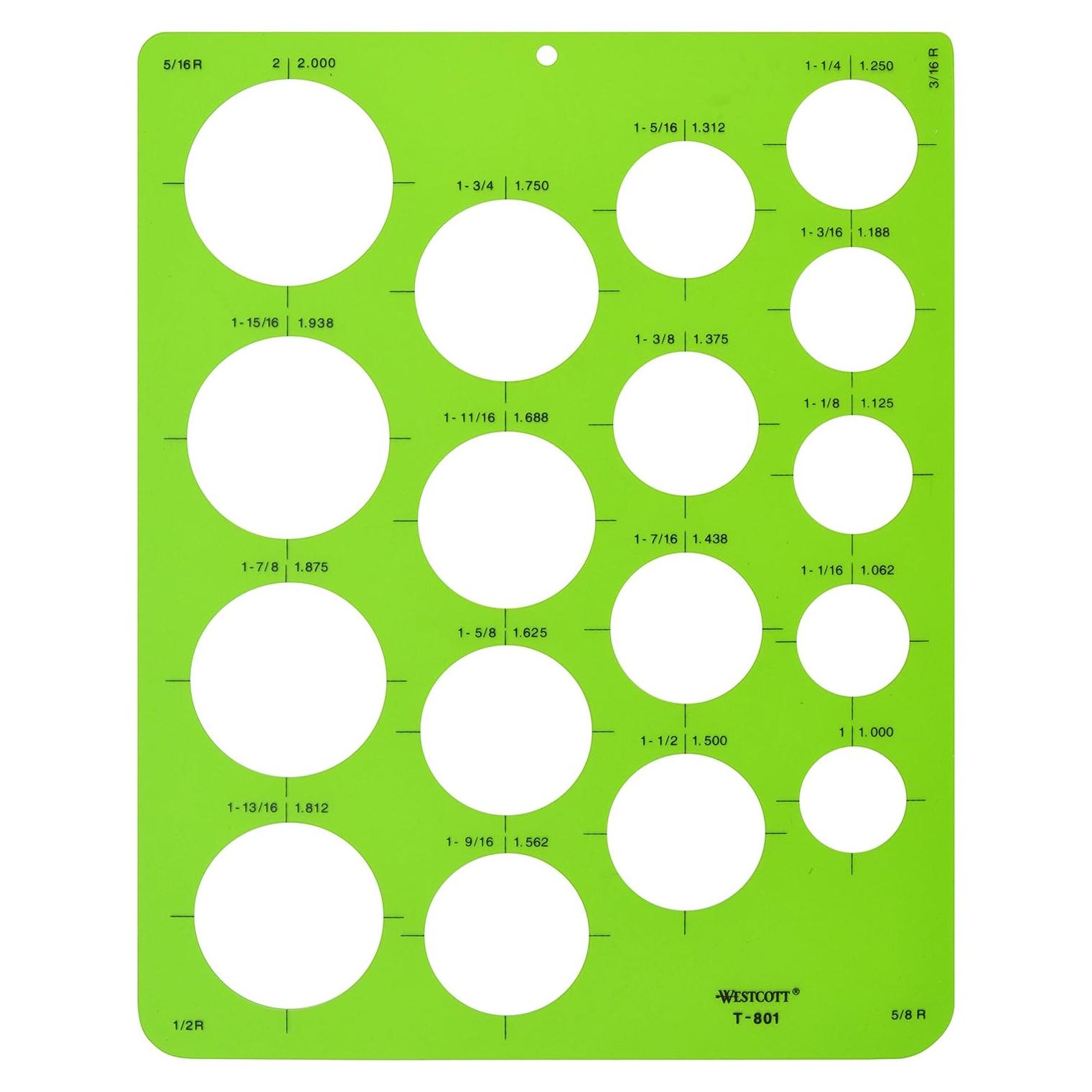 Plantilla de Dibujo de Círculos Westcott T-801 30.2x21.3cm