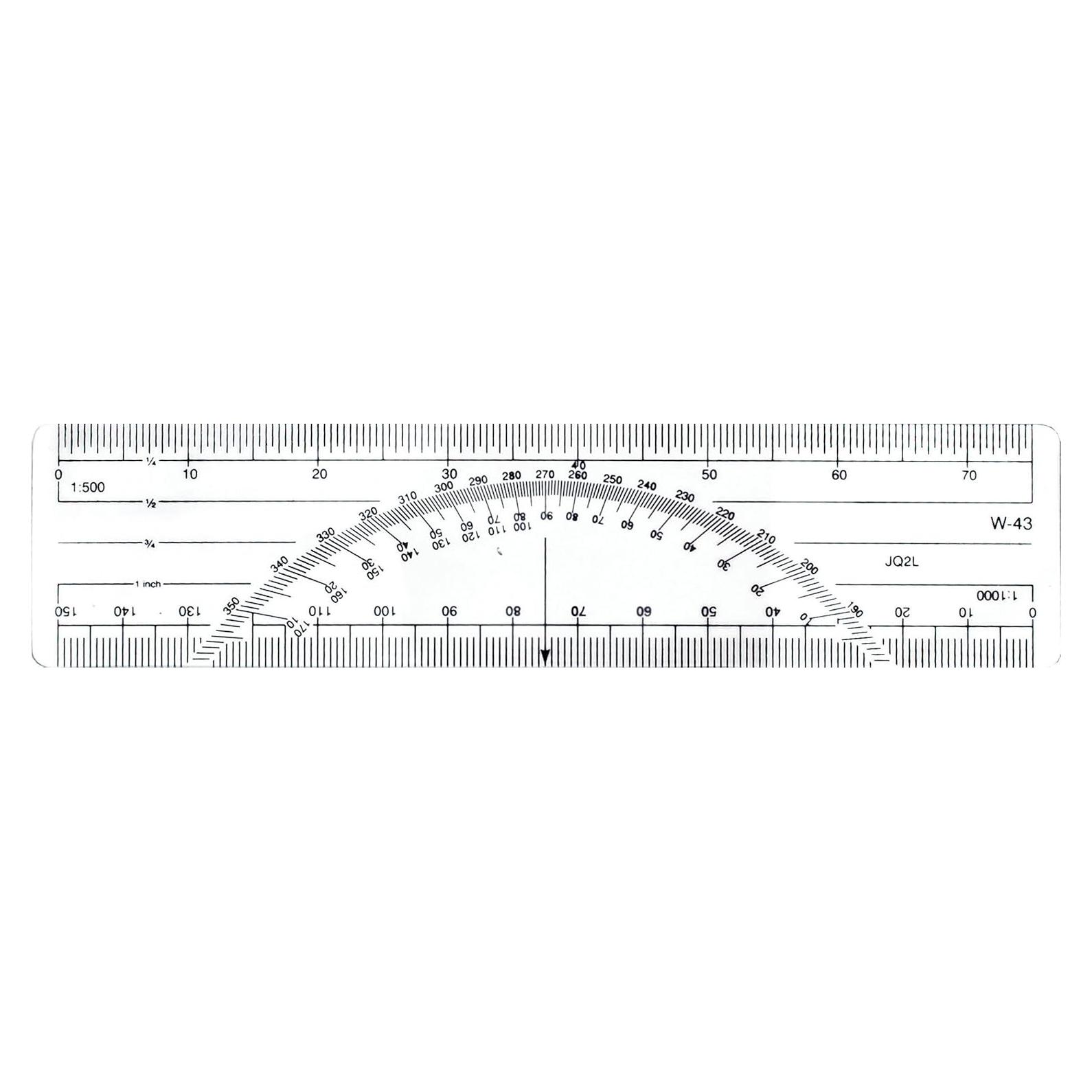 Regla transportadora Westcott W-43 de 17.78 cm