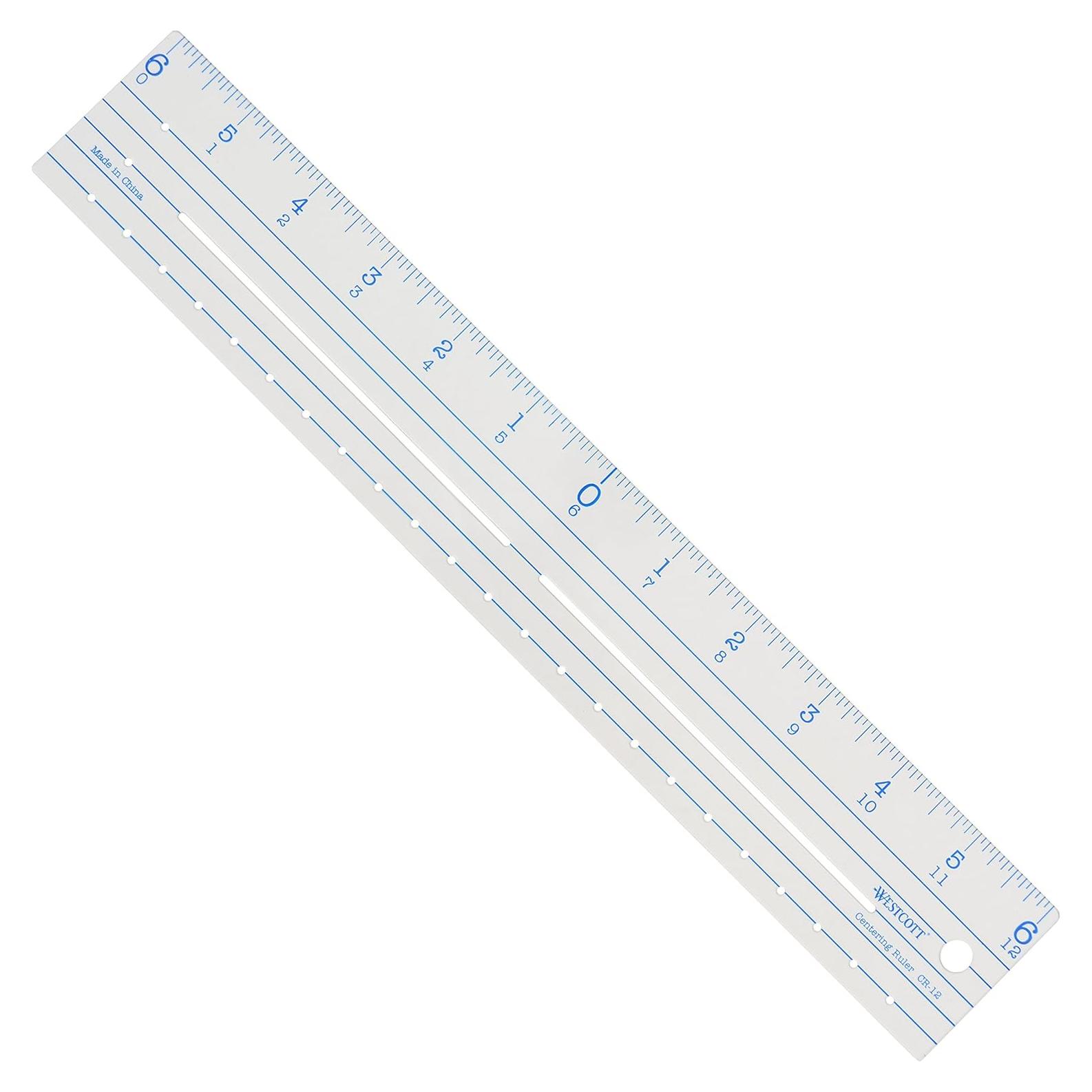 Regla de Plástico Westcott CR-12 30.48 cm con Centrados en Cero