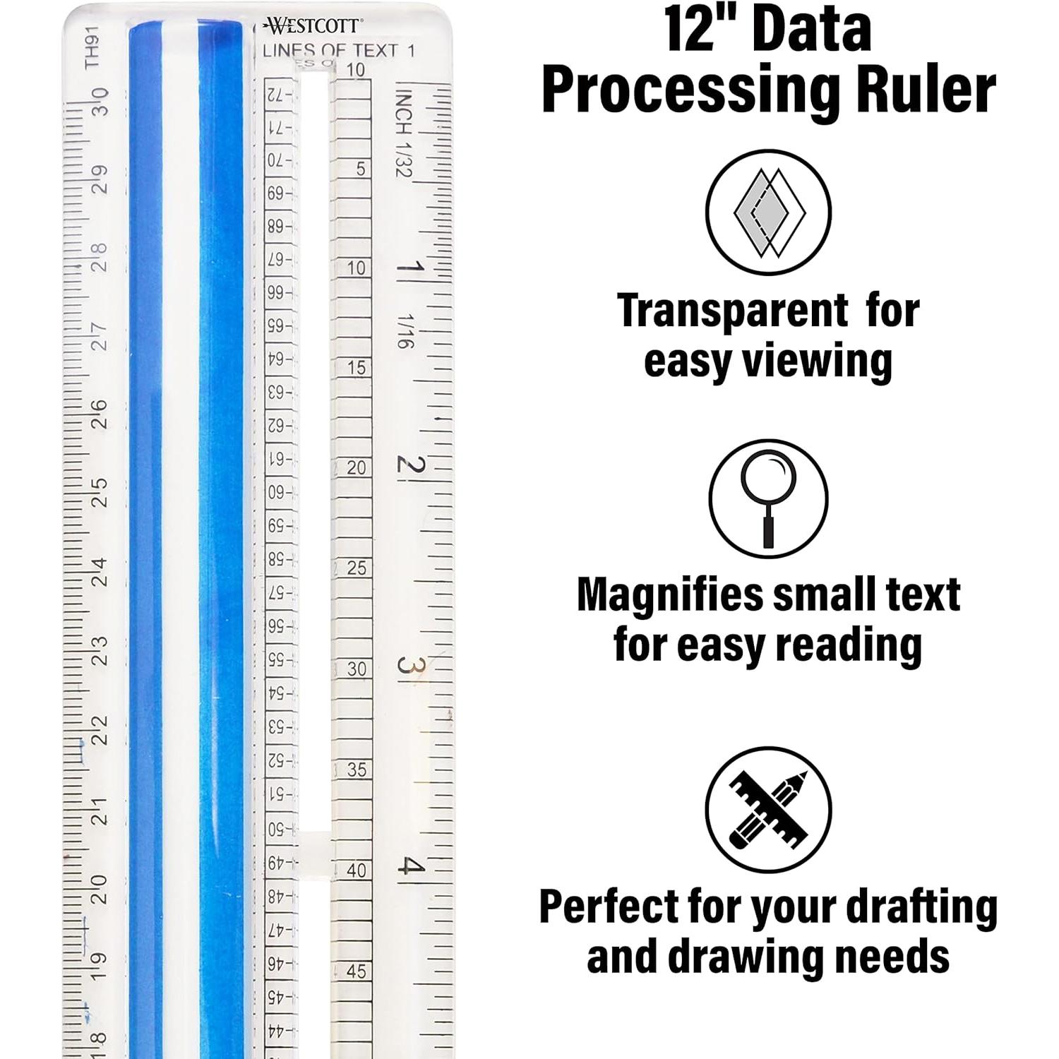 Regla de Aumento Westcott 30.48 cm Transparente 14125
