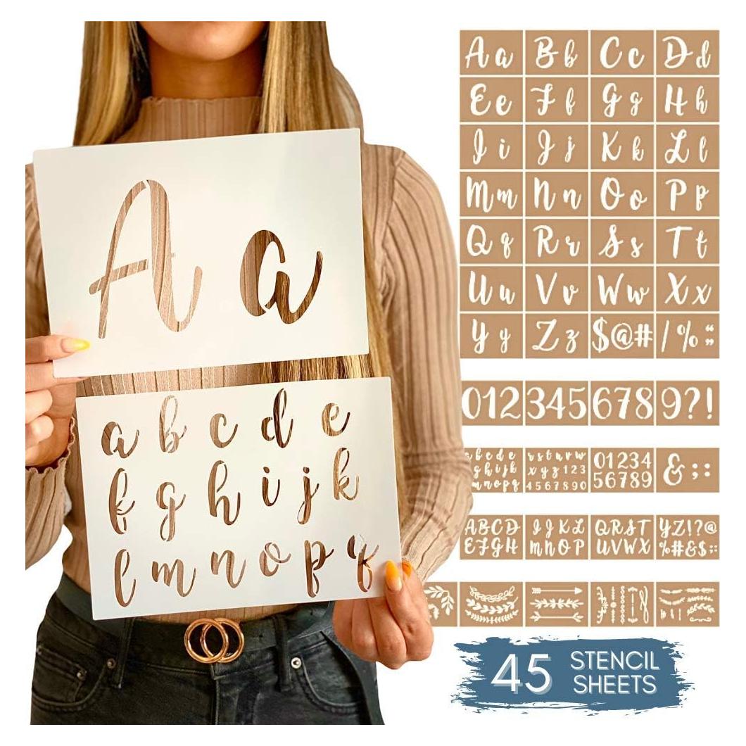 Kit de Esténciles de Caligrafía Citrus Boutique - 45 Piezas