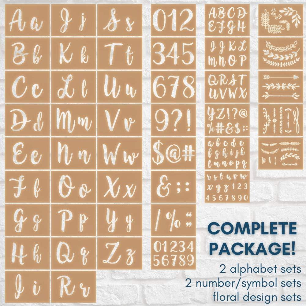 Kit de Esténciles de Caligrafía Citrus Boutique - 45 Piezas