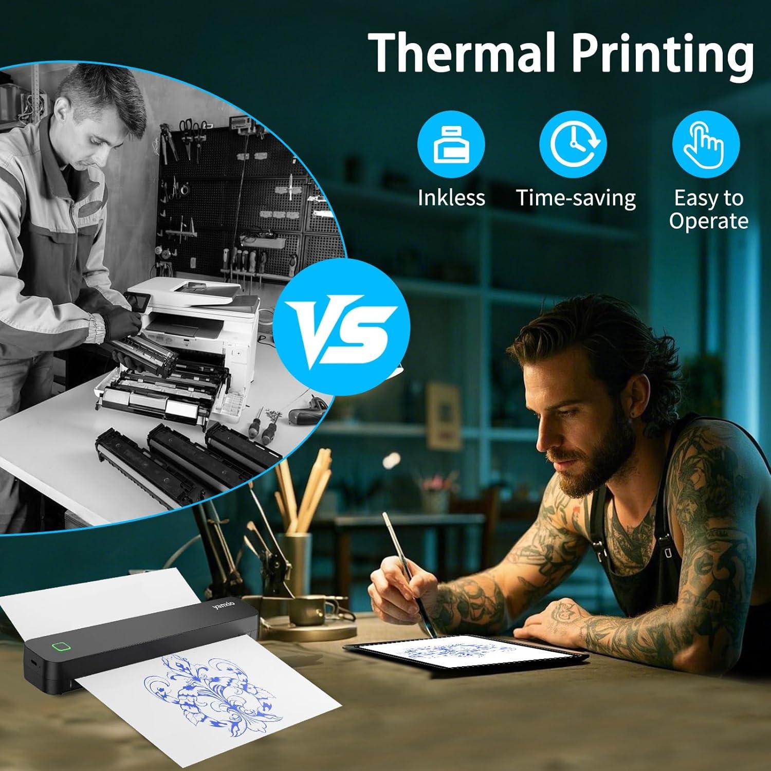 Impresora Térmica de Tatuajes Yanxio C80S Inalámbrica A4