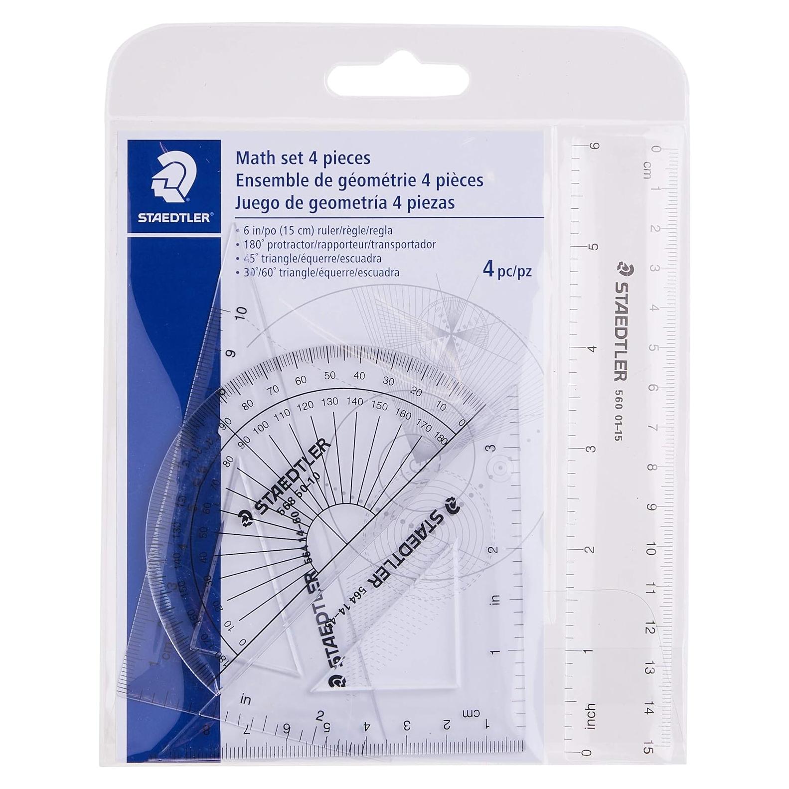 Juego de Matemáticas STAEDTLER - Kit de Geometría 4 Piezas