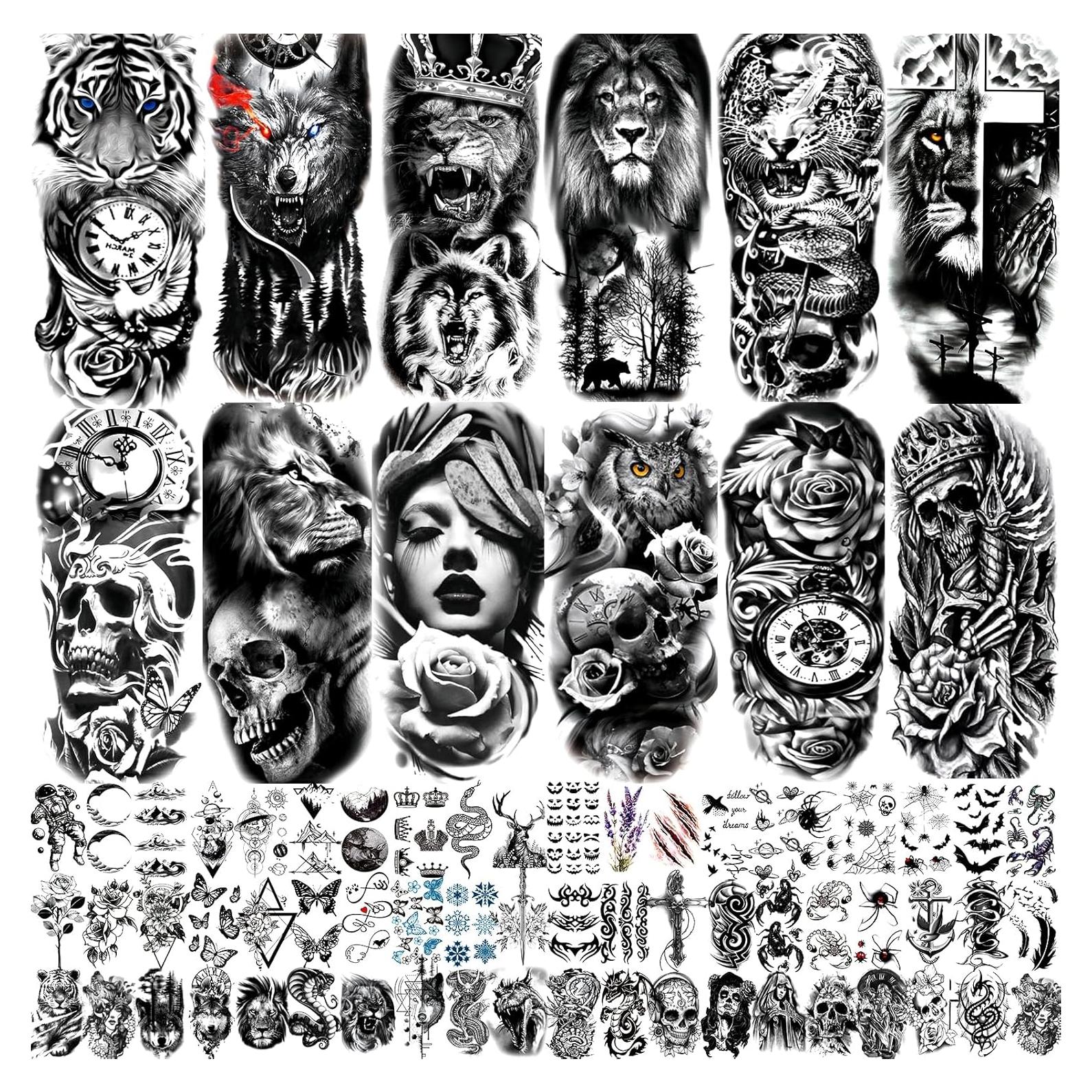 72 Hojas Tatuajes Temporales JEEFONNA 3D para Adultos