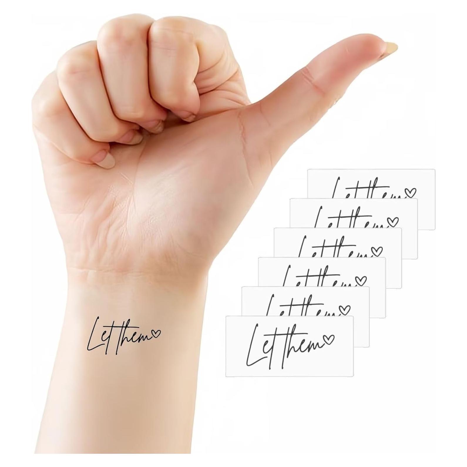 Set de Tatuajes Temporales Deja que el Corazón - 6 Hojas - Modernos