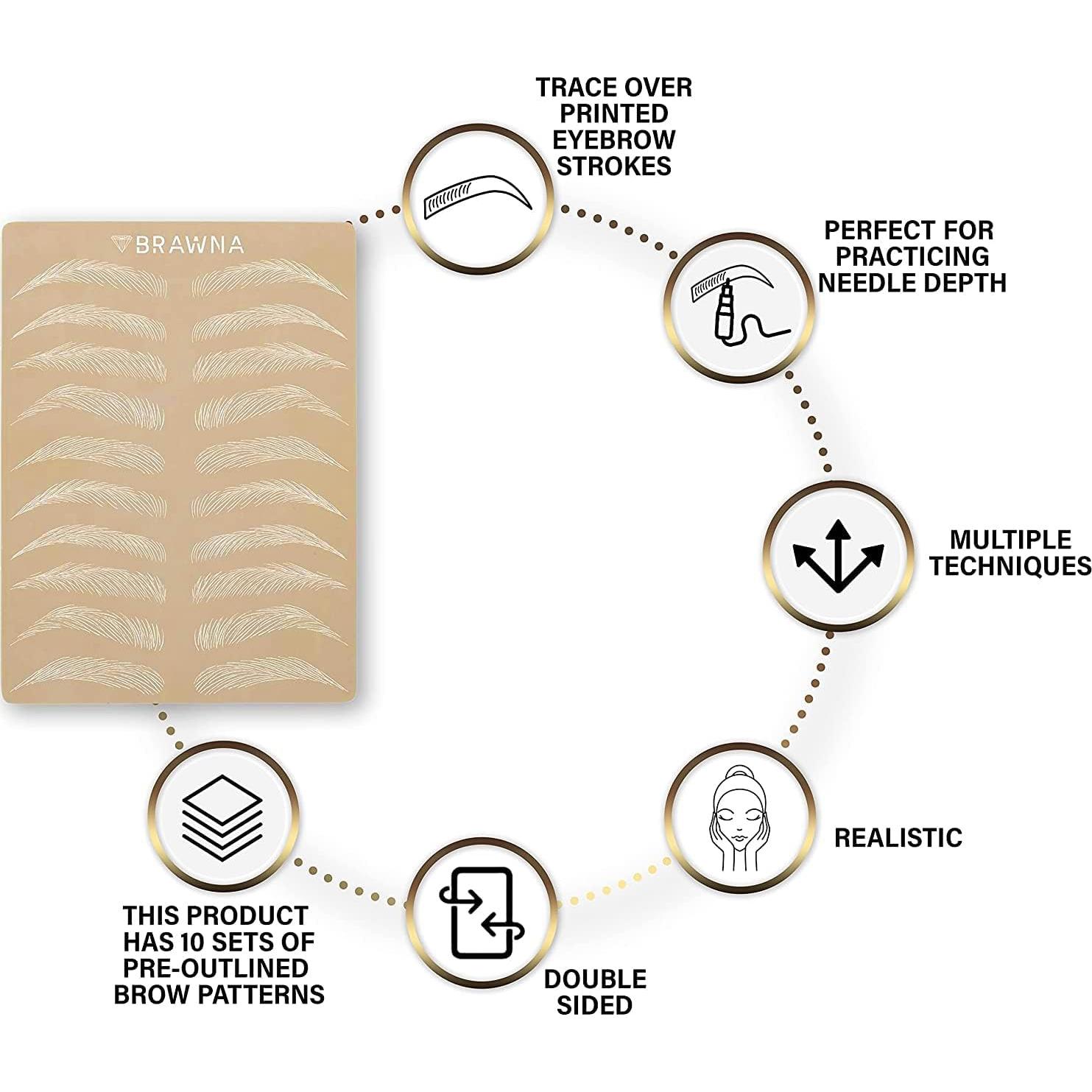 6 Piezas Piel de Práctica Doble Cara PMU - Microblading