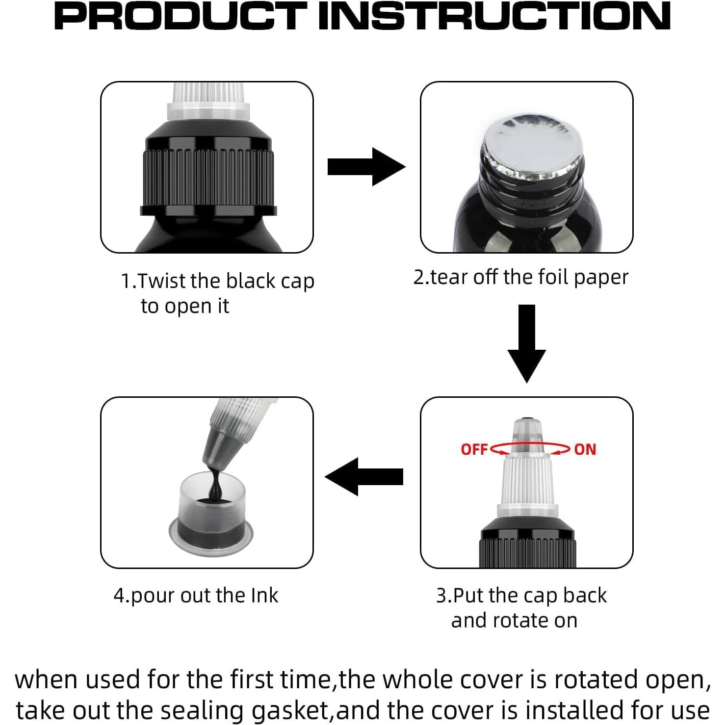 Set de Tinta para Tatuajes Hawink 14 Colores 15ml