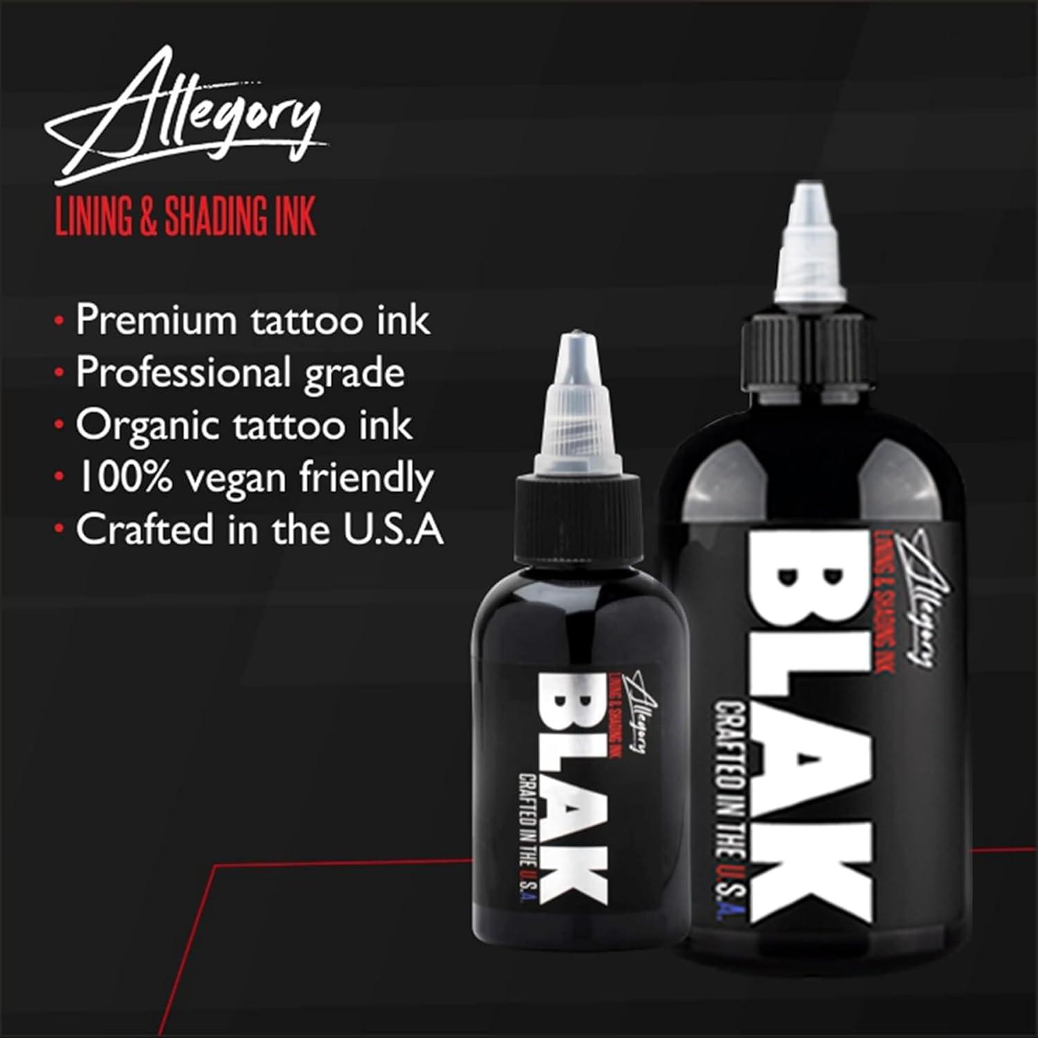 Tinta Negra Premium para Tatuajes Allegory 236.6 ml Vegana