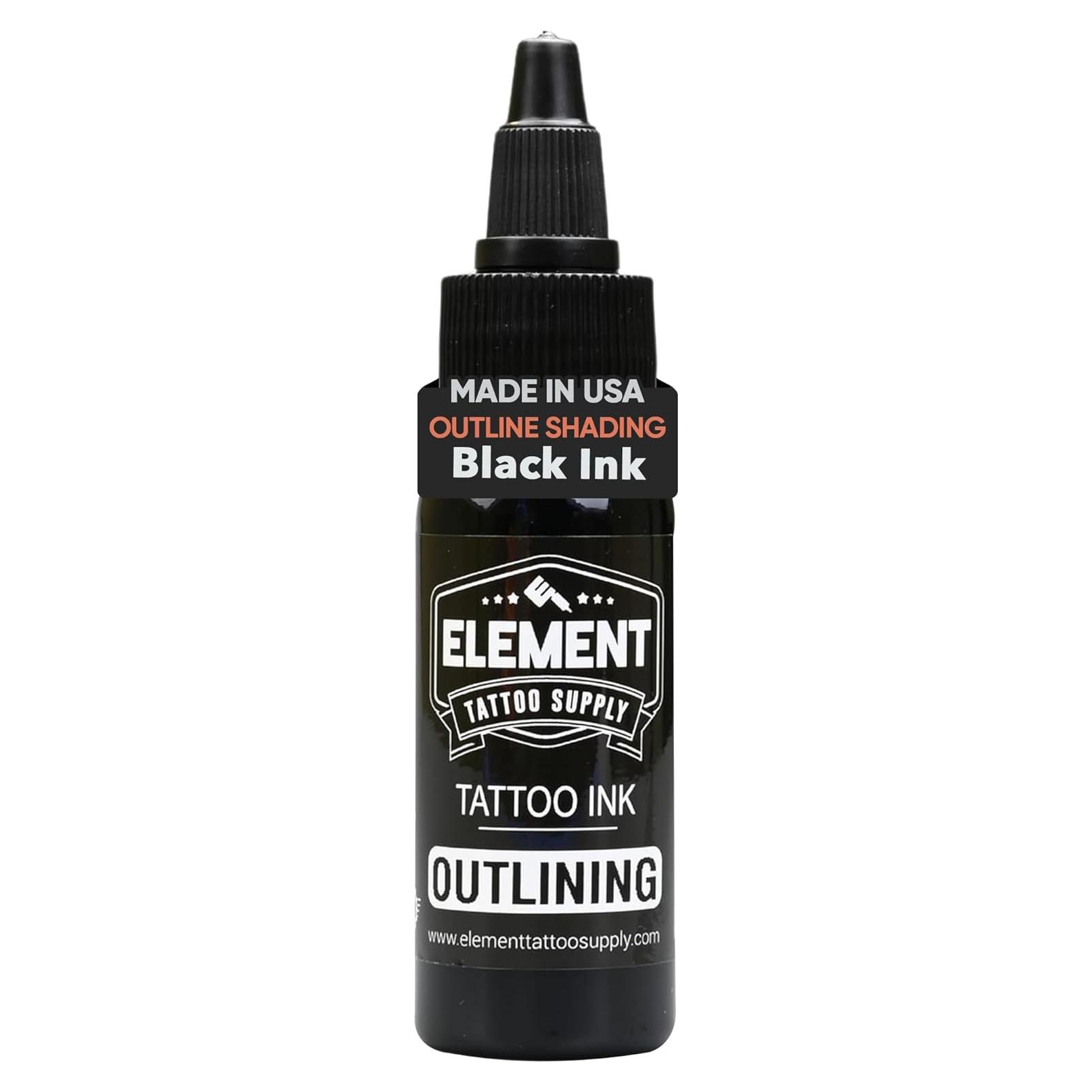 Tinta negra para tatuajes Element Nighthawk 29.6 ml vegana