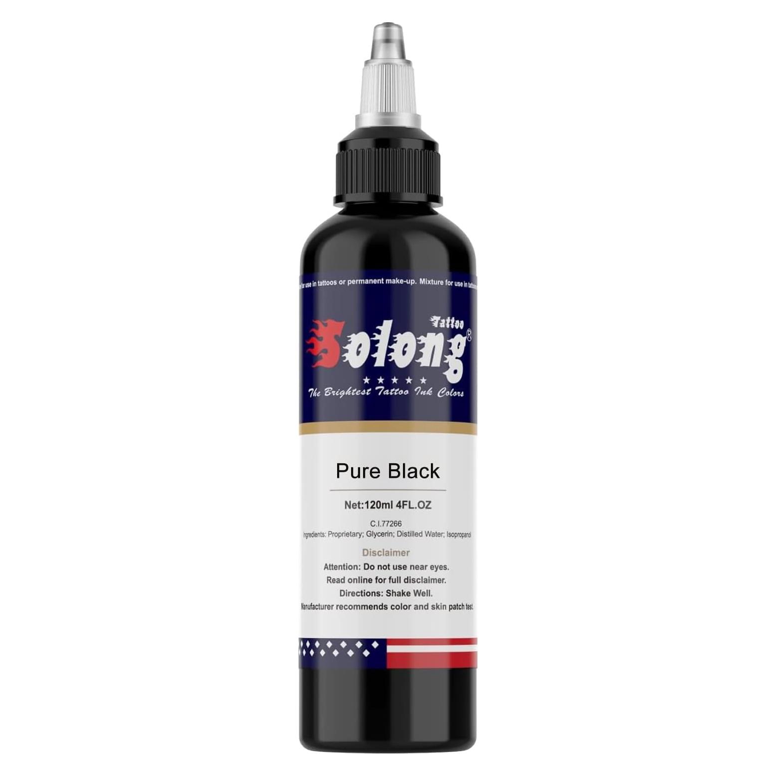 Tinta de Tatuaje Negra Nazzor 120ml para Sombreado y Contorno