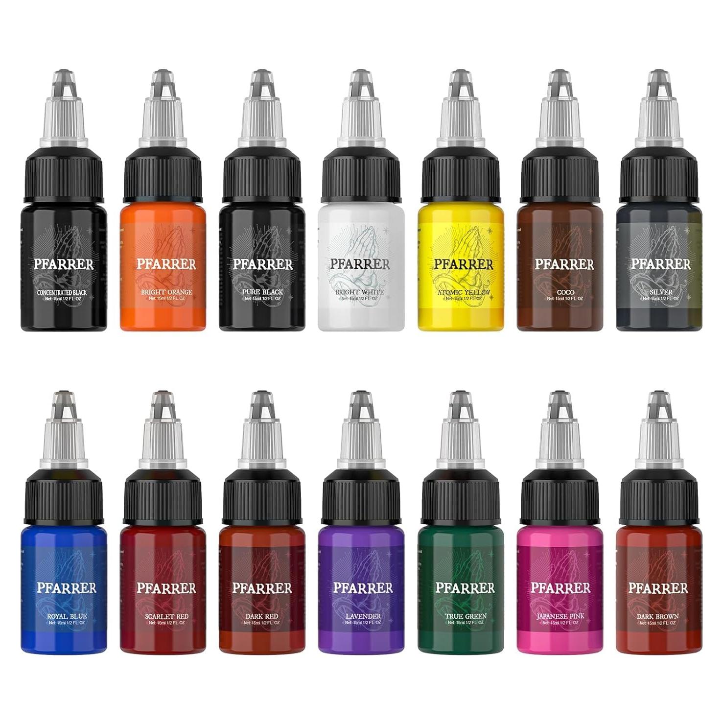 Conjunto de Tinta para Tatuajes PFARRER 10 Colores 15ml