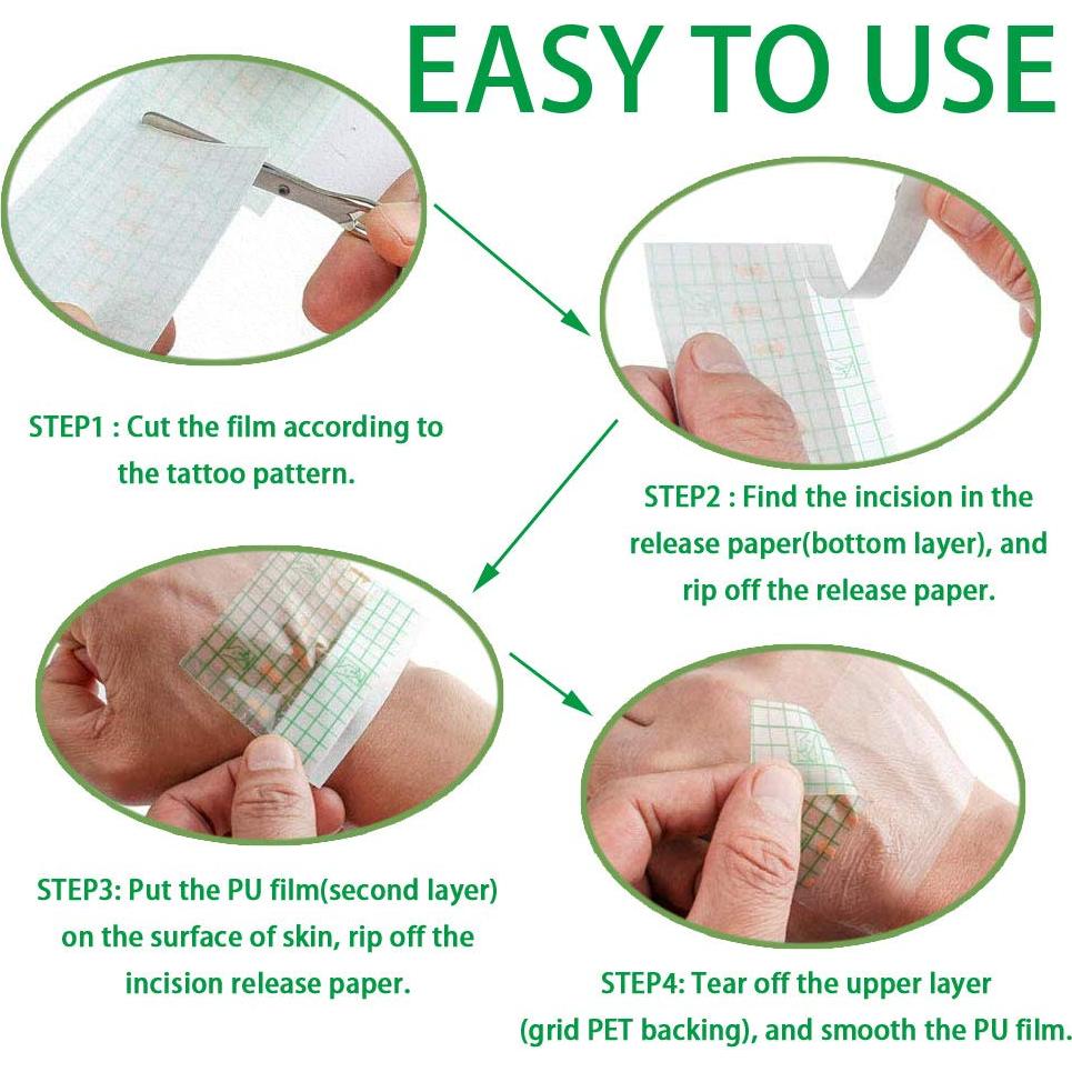 Rollo Vendaje Tatuajes Flatoedu 15.24cm x 1.83m Impermeable