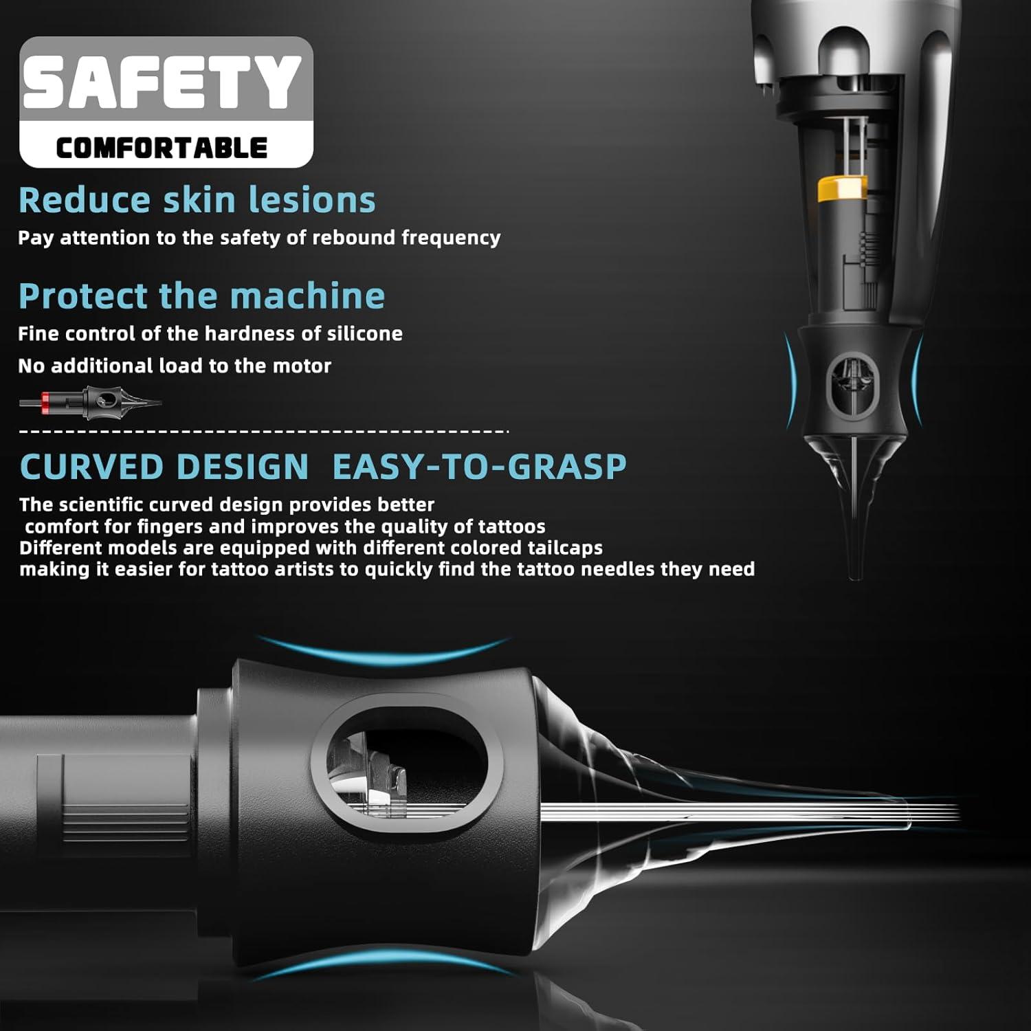 Agujas de Cartucho para Tatuaje Poseidon 50PCS Mixtas #12