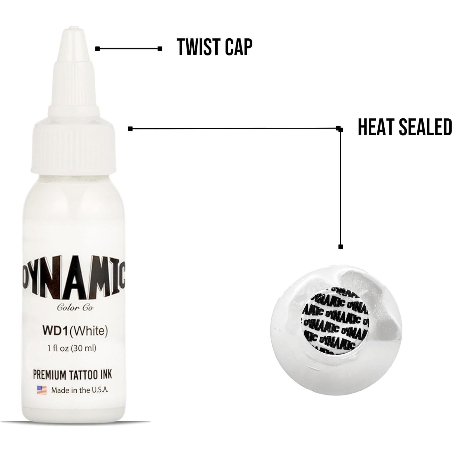 Tinta de Tatuaje Blanca Dynamic Color Co 29.57 ml Esterilizada