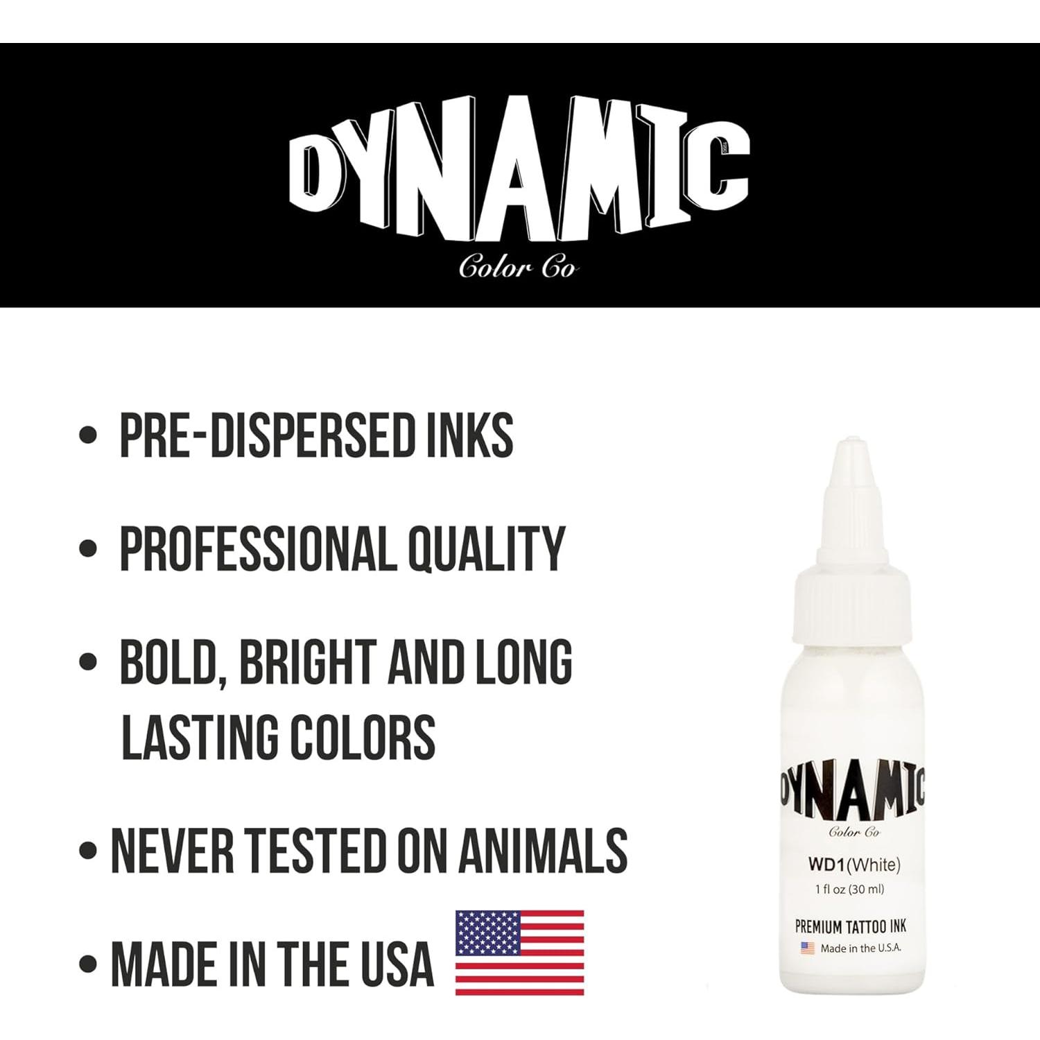 Tinta de Tatuaje Blanca Dynamic Color Co 29.57 ml Esterilizada