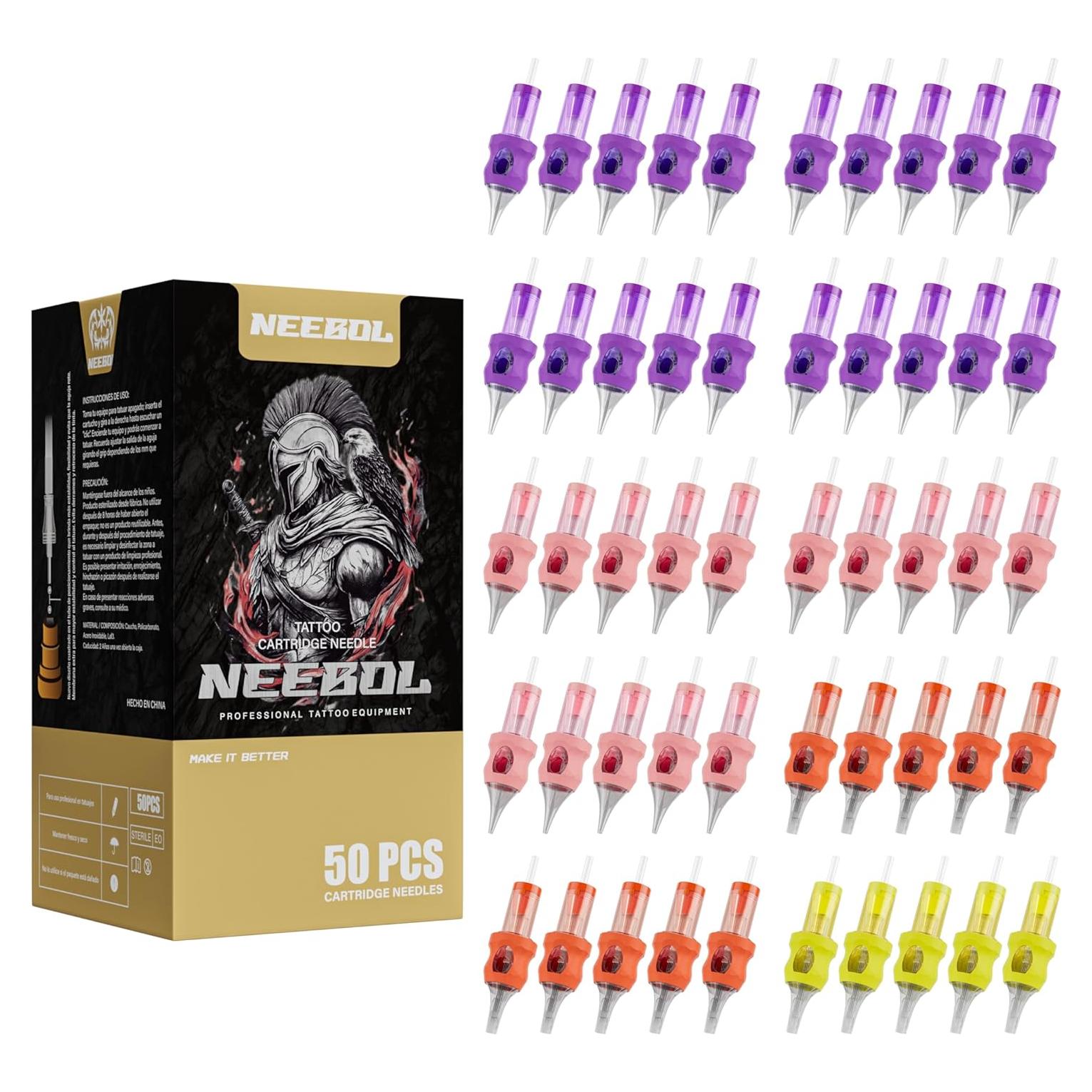 50 Agujas de Cartucho Tatuaje Neebol #12 Liner y Shader