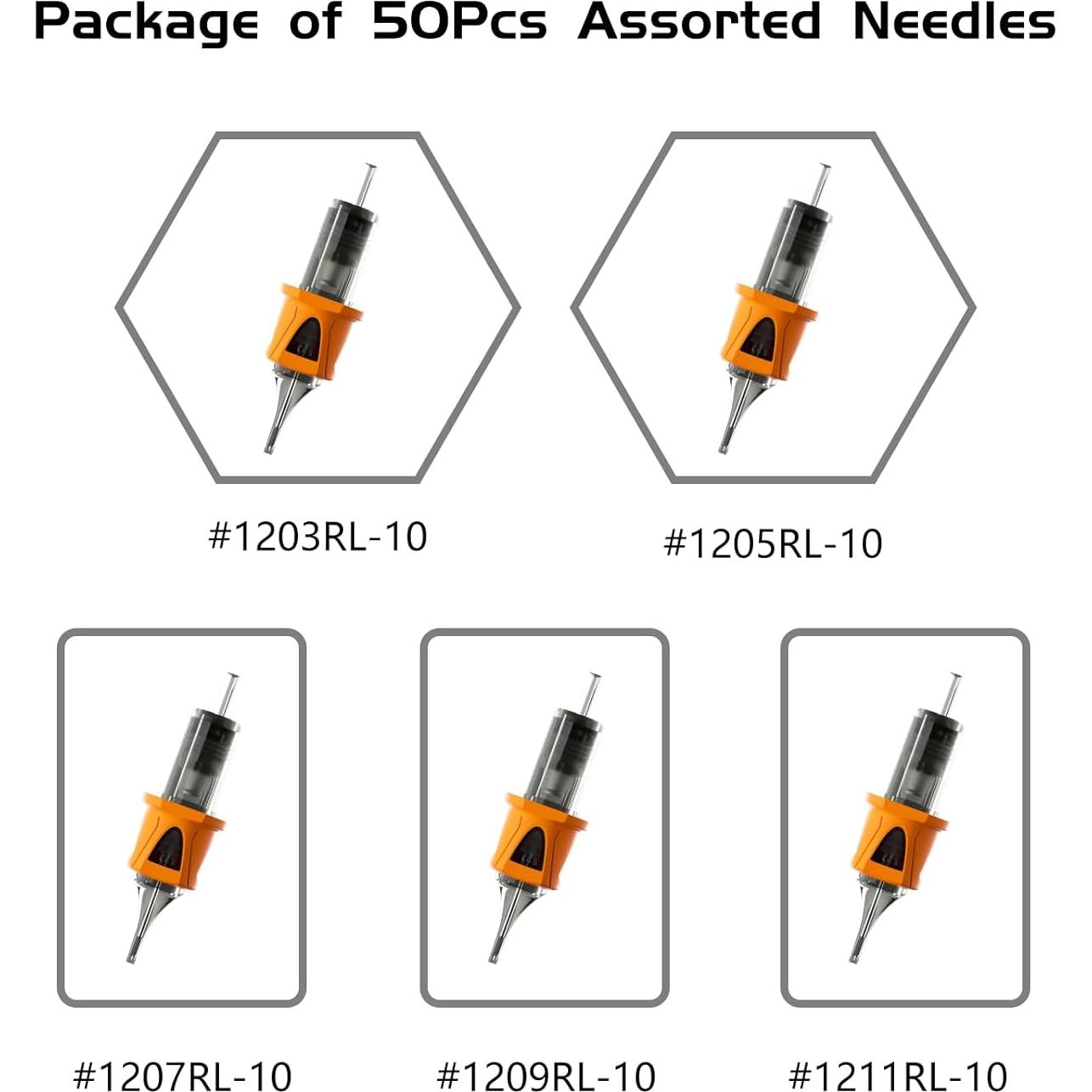Agujas de Tatuaje BIGWASP Energy Cartridge 50pcs 0.35mm