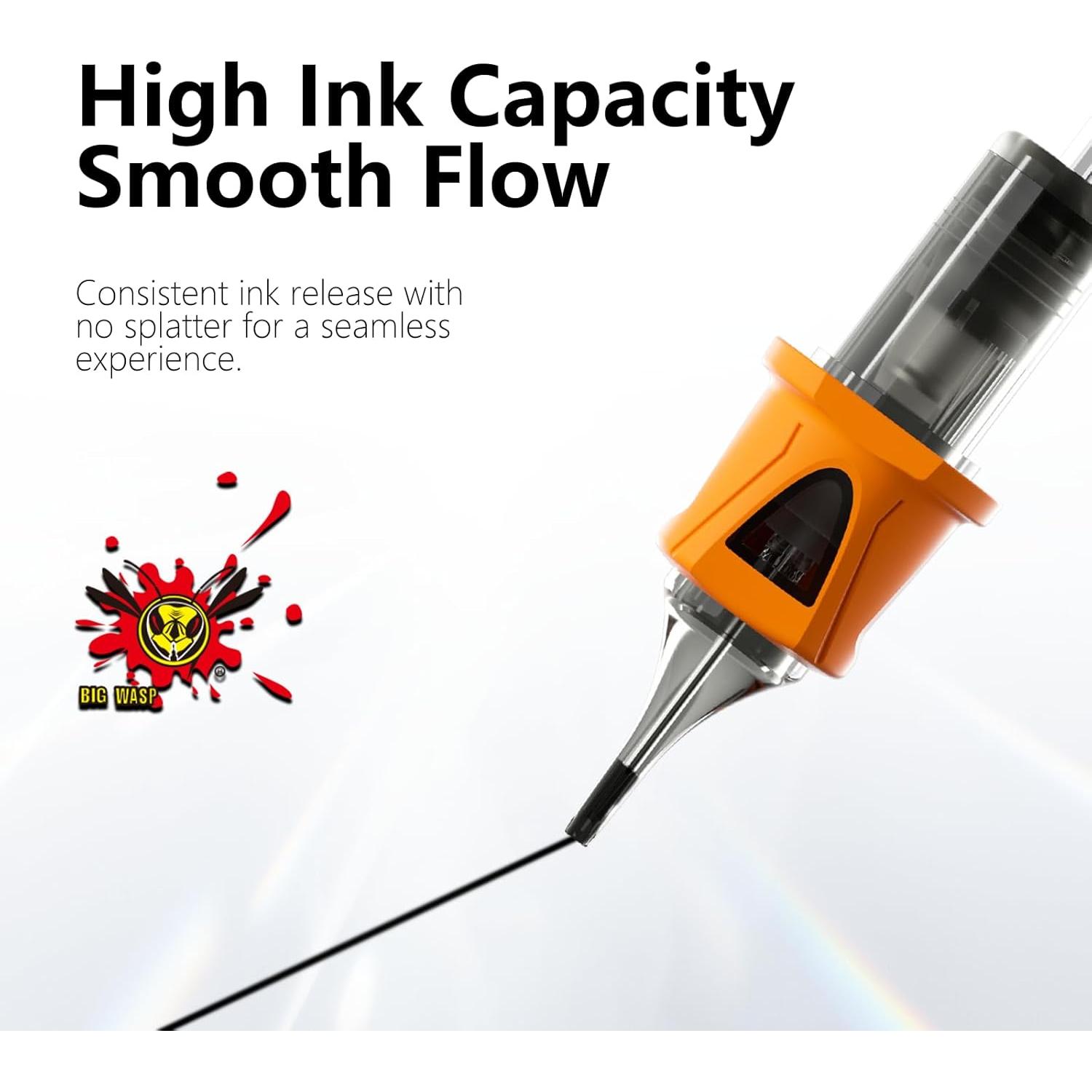 Agujas de Tatuaje BIGWASP Energy Cartridge 50pcs 0.35mm