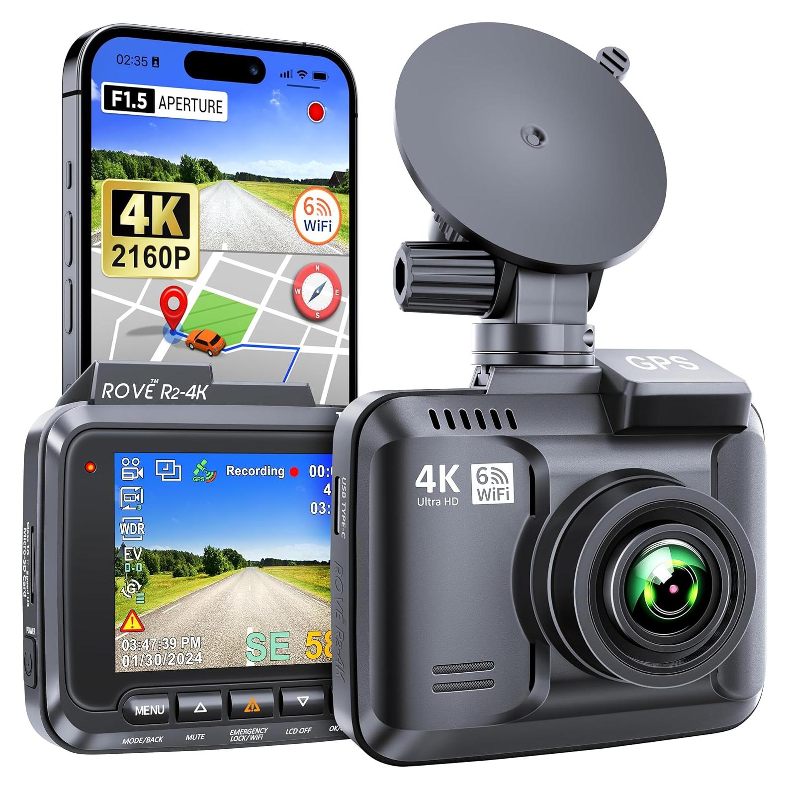 Cámara de Salpicadero ROVE R2-4K con GPS y WiFi 6