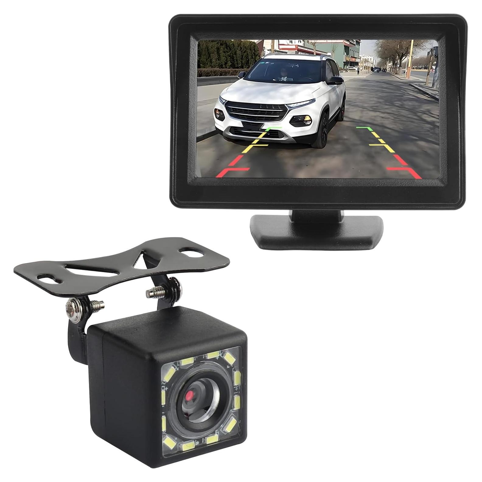 Cámara de Respaldo Carleef HD 12 LED 150° con Monitor 4.6"