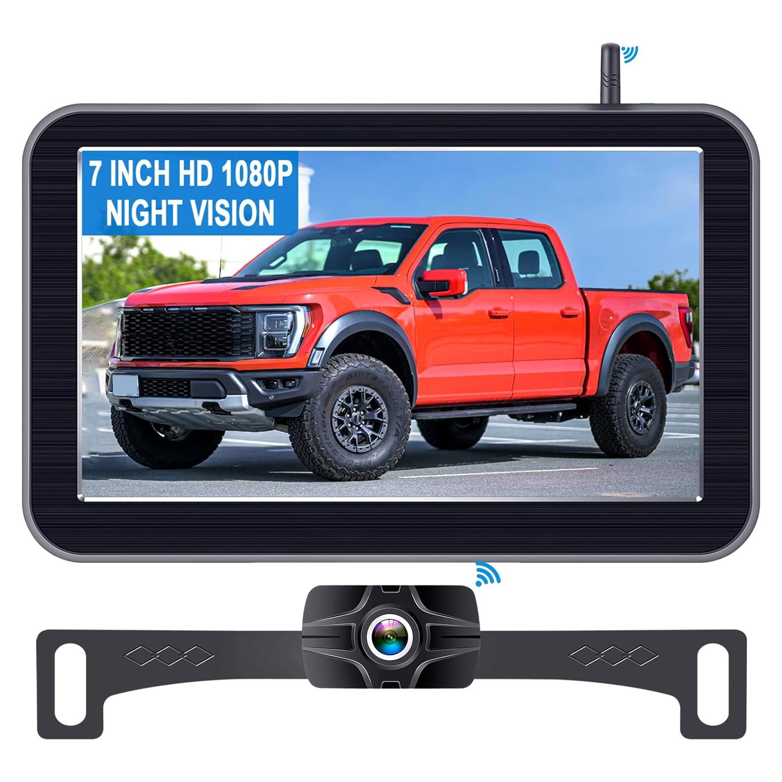 Cámara de Respaldo Inalámbrica 7" LeekooLuu HD 1080P IP69