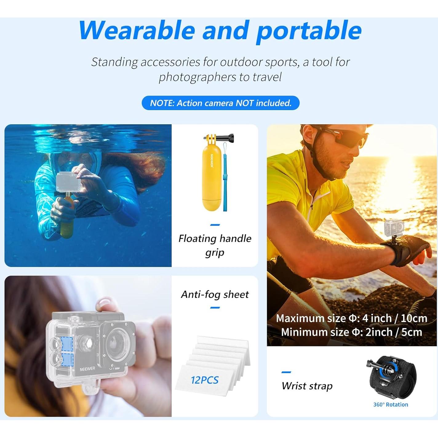 Kit de Accesorios para Cámara de Acción NEEWER 50 en 1