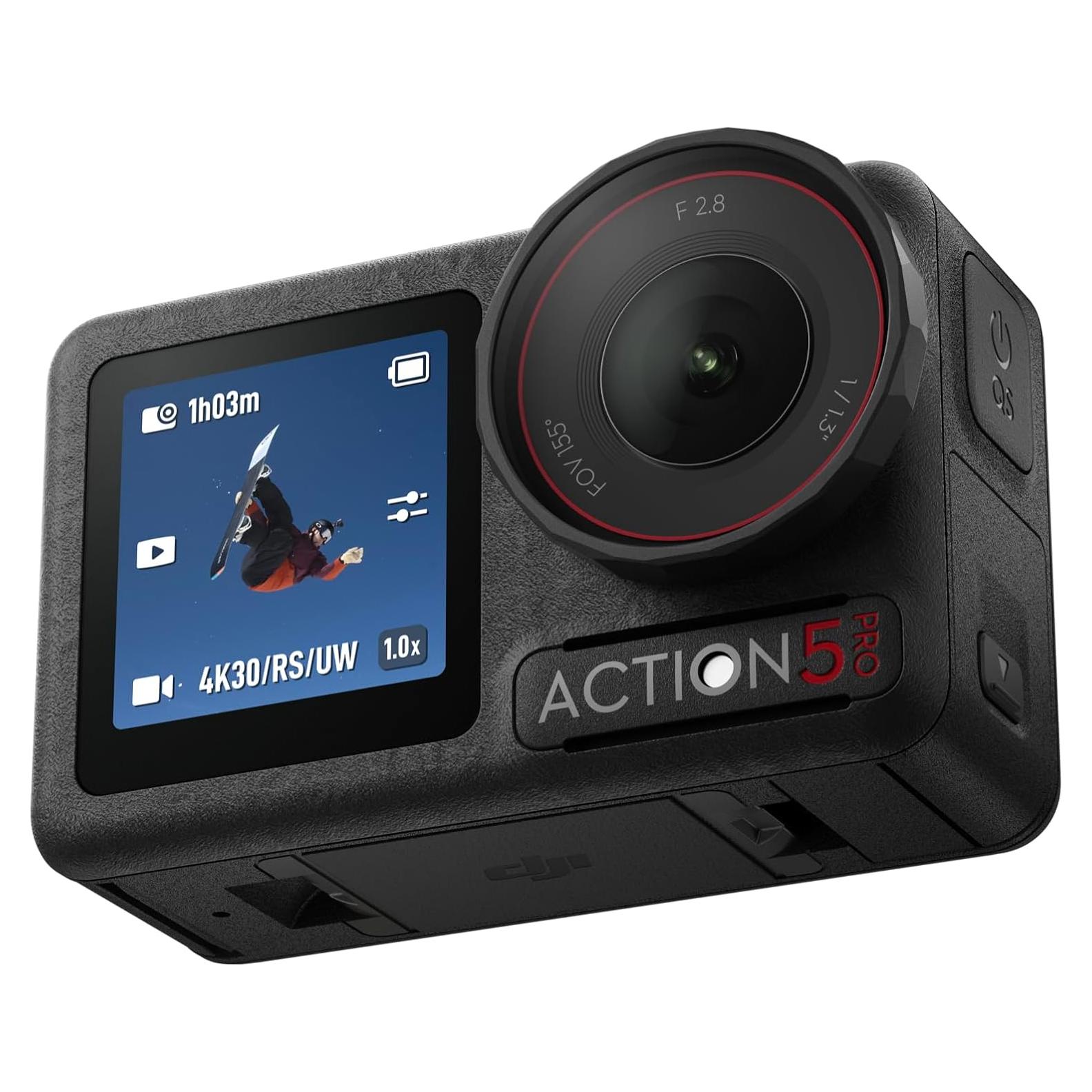 Osmo Action 5 Pro Standard Combo, Waterproof Action Camera with 1/1.3" Sensor, 4K/120fps Video, Subject Tracking, Stabilization, Dual OLED Touchscreens, Action Camera 4K Ideal for Sports, Vlog