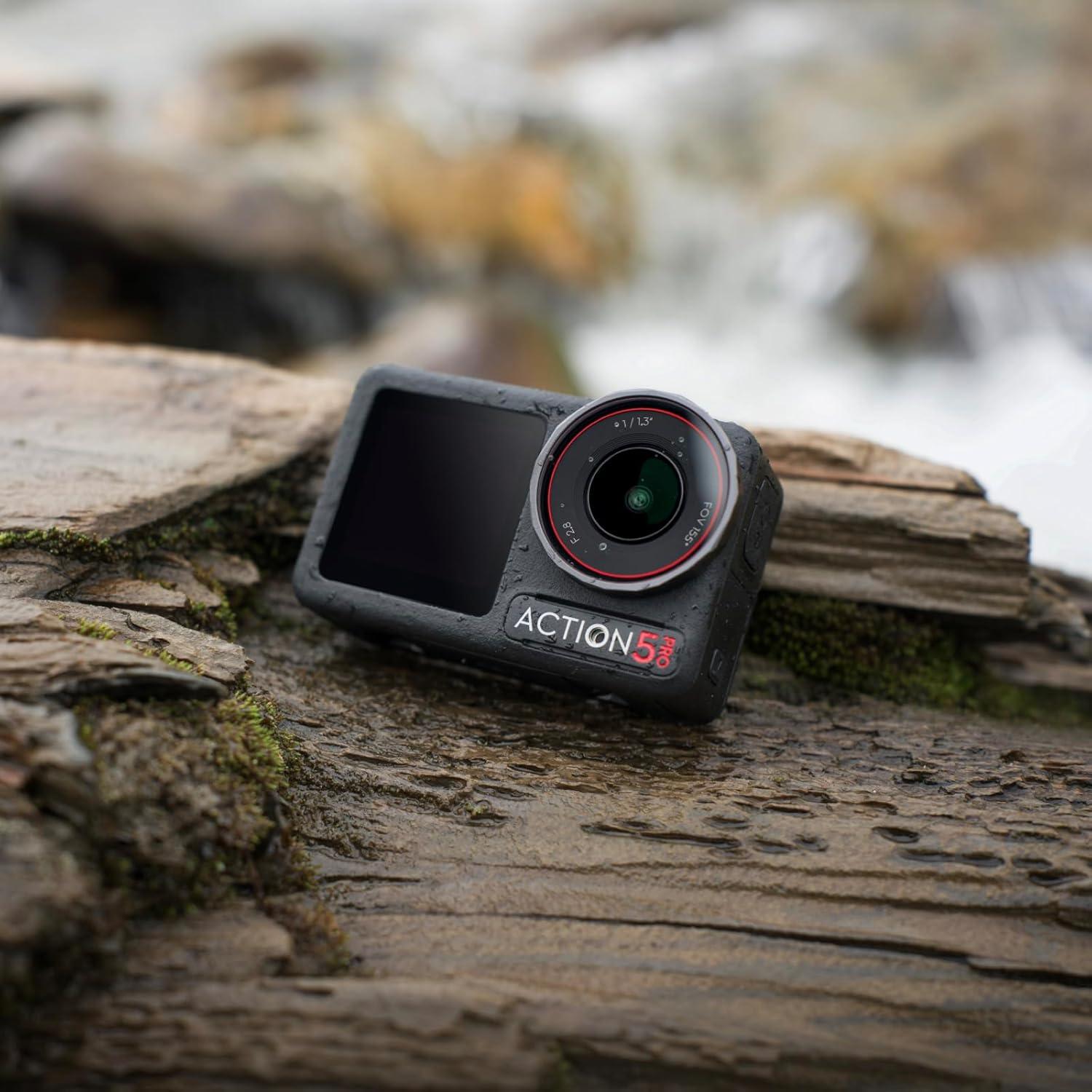 Osmo Action 5 Pro Standard Combo, Waterproof Action Camera with 1/1.3" Sensor, 4K/120fps Video, Subject Tracking, Stabilization, Dual OLED Touchscreens, Action Camera 4K Ideal for Sports, Vlog