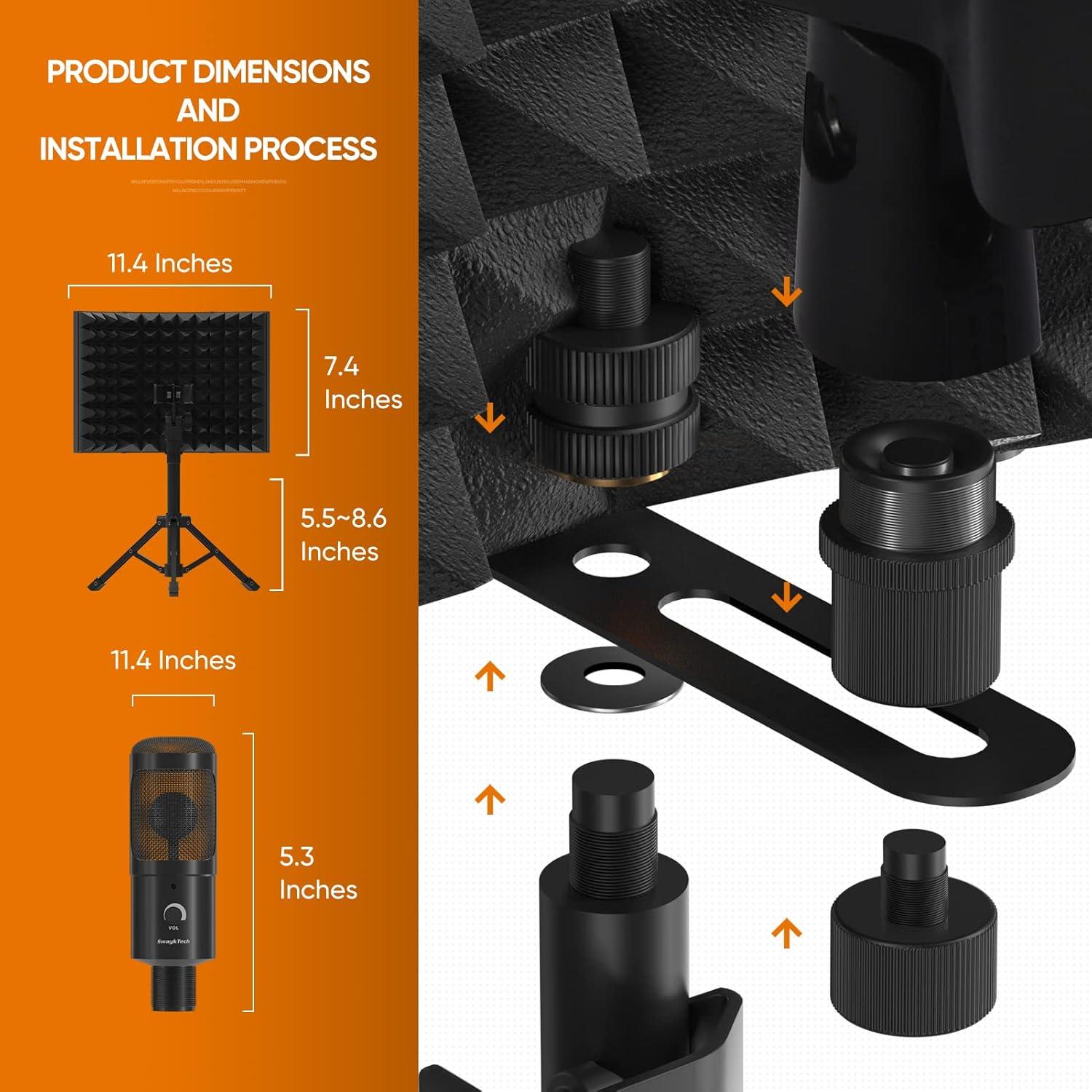 Micrófono de Estudio SwaykTech SWK3 con Escudo y Filtro