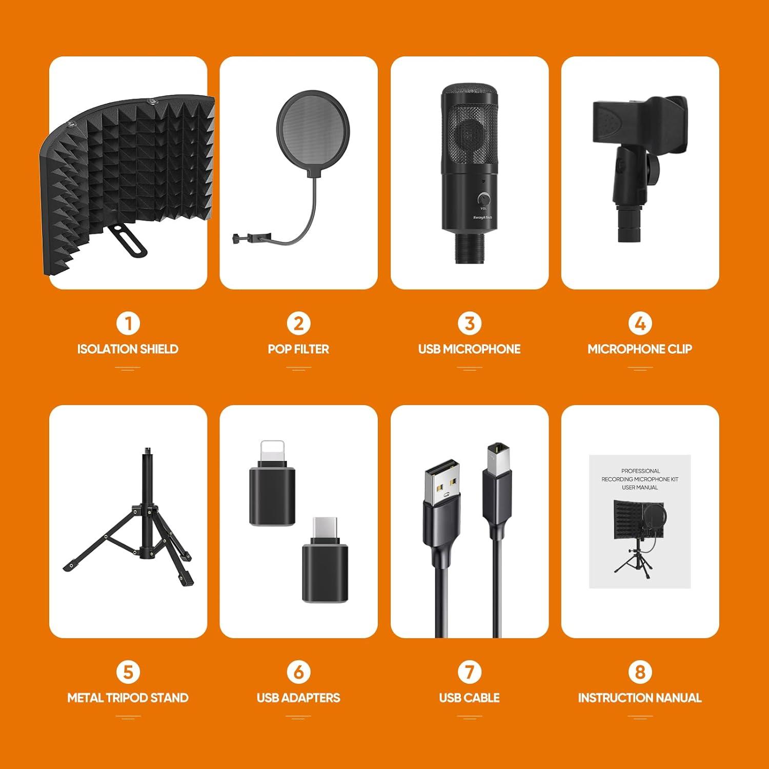 Micrófono de Estudio SwaykTech SWK3 con Escudo y Filtro