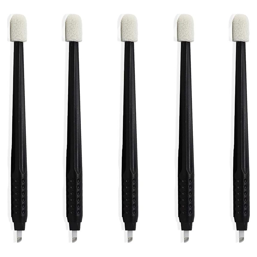 Pluma desechable microblading Genetek #12 inclinación negra