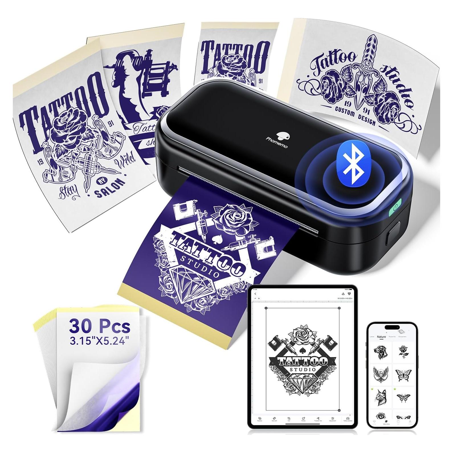 Impresora de Tatuajes Phomemo TP31 - Portátil, 30 Hojas, Bluetooth