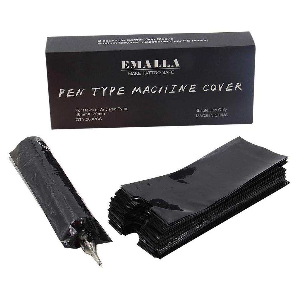 Cubiertas de Pluma de Tatuaje Autdor 200 Pcs Desechables Negras
