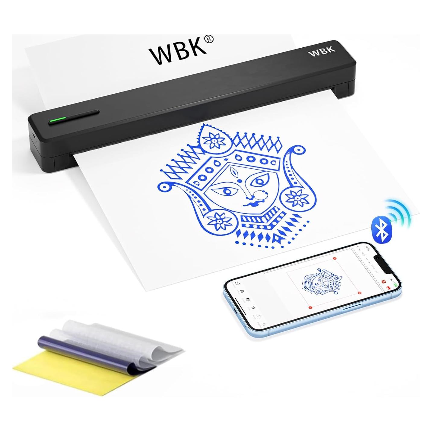 Impresora de Tatuajes WBK C80 Portátil Inalámbrica Bluetooth