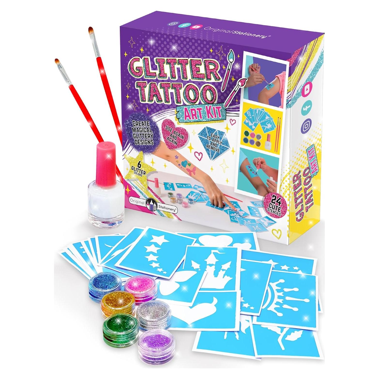 Kit de Tatuajes Brillantes Original Stationery para Niños - 33 Piezas