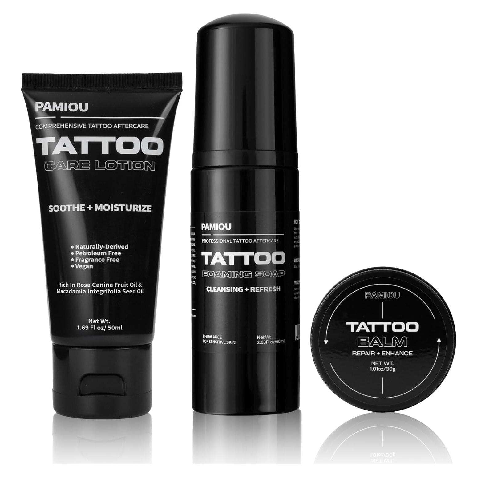 Kit Cuidado Post-Tatuaje Pamiou - Jabón, Loción y Bálsamo