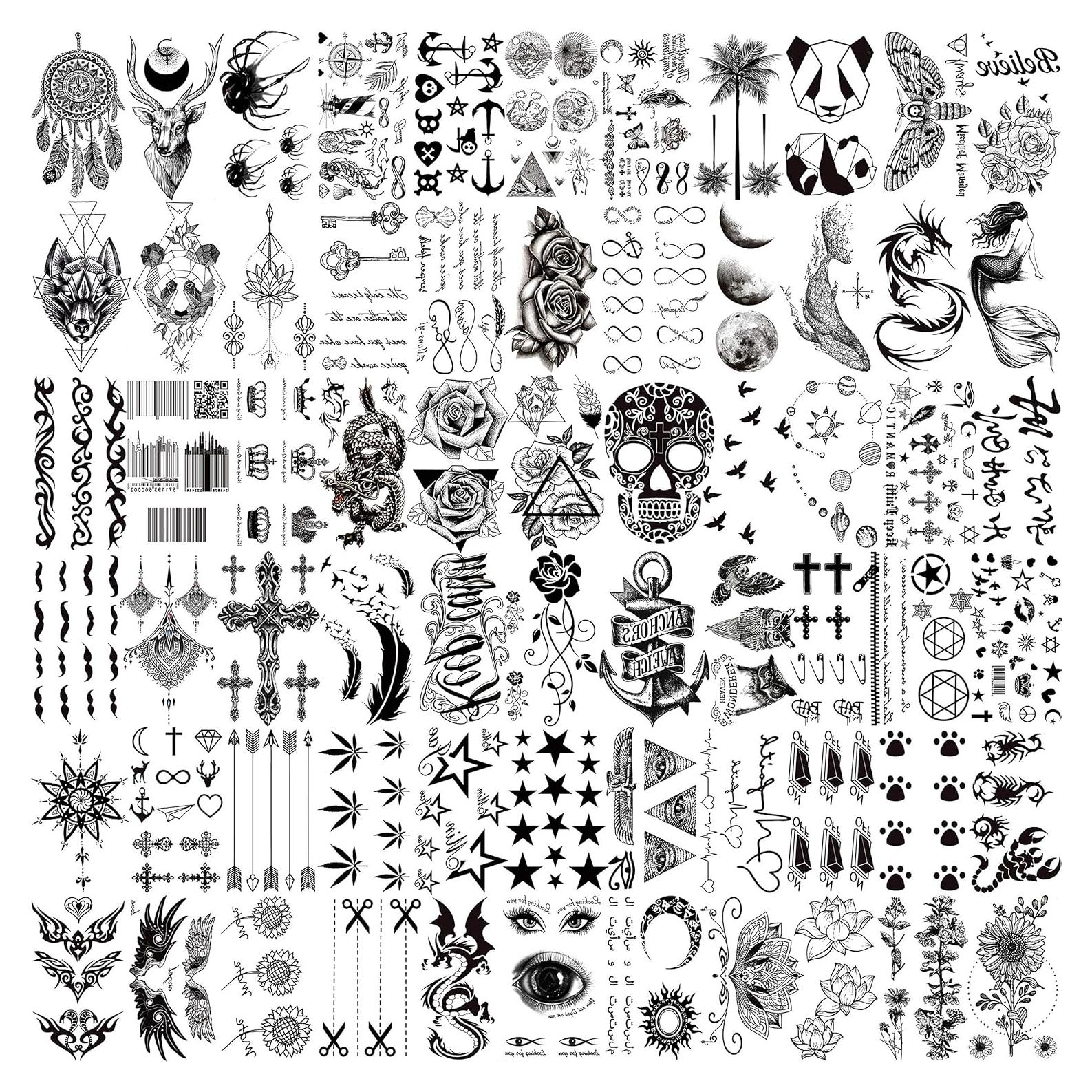 66 Hojas Tatuajes Temporales VANTATY 10.5x6cm Impermeables