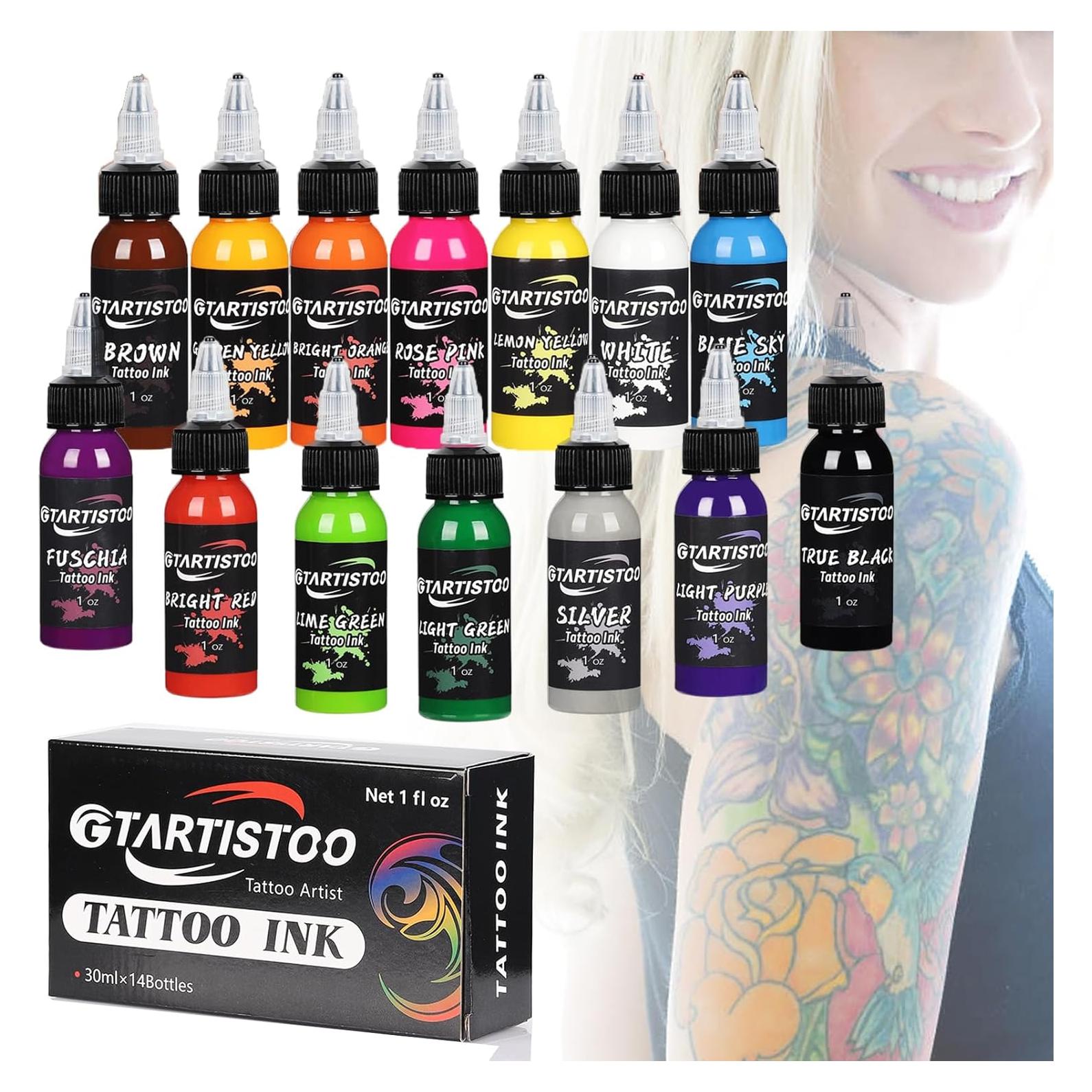 Tinta para Tatuajes Profesional GTARTISTOO 14 Colores 30ml