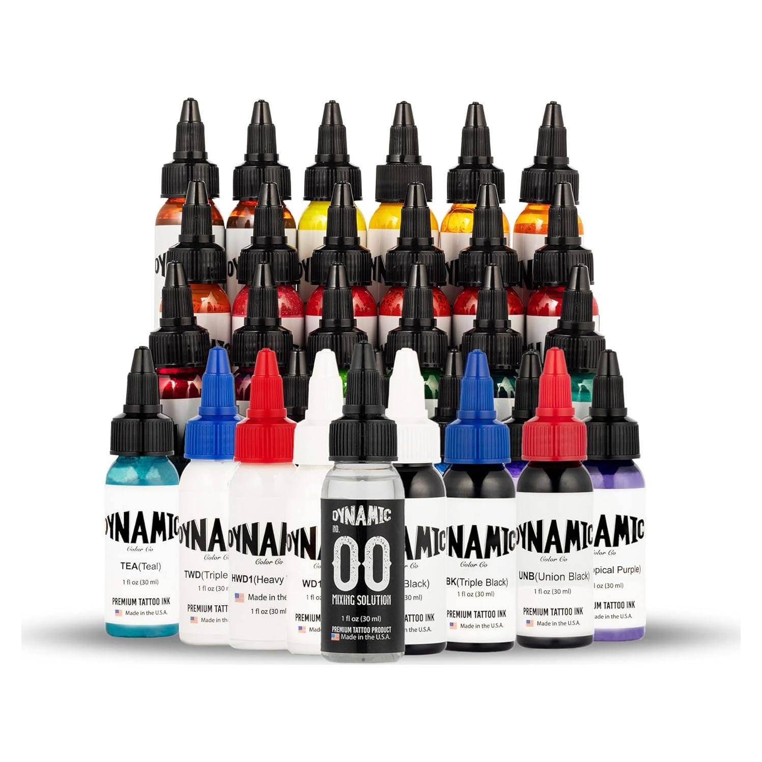 Tinta de Tatuaje Profesional Dynamic Color 30 Colores 1oz