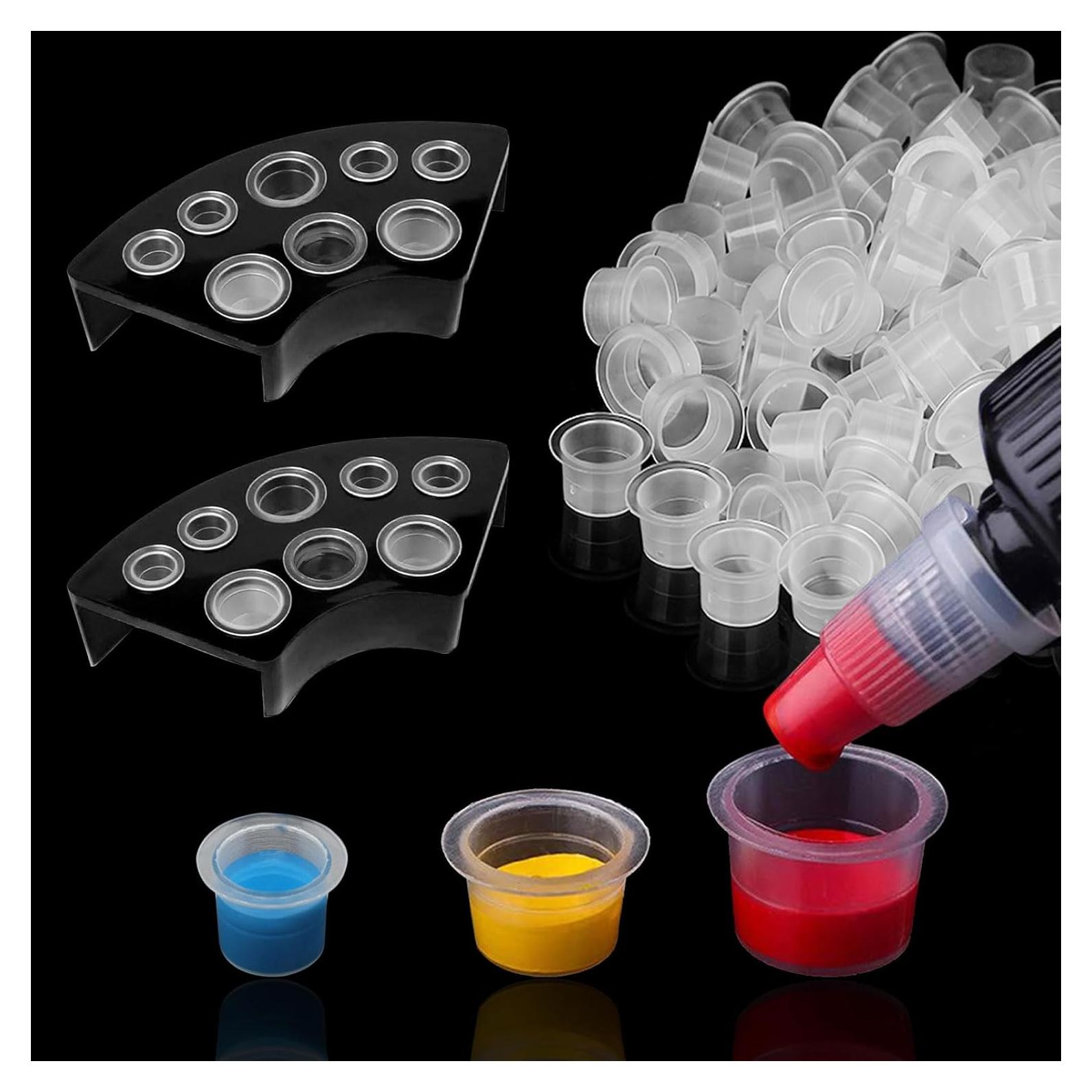 600 Tapas de Tinta para Tatuajes TONBAO con 2 Soportes