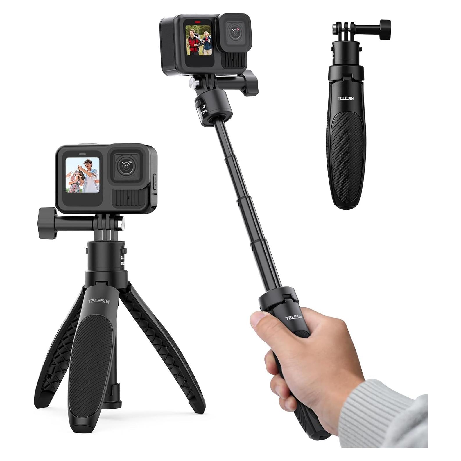 Palo Selfie Trípode TELESIN G-Quick 15-40cm para GoPro