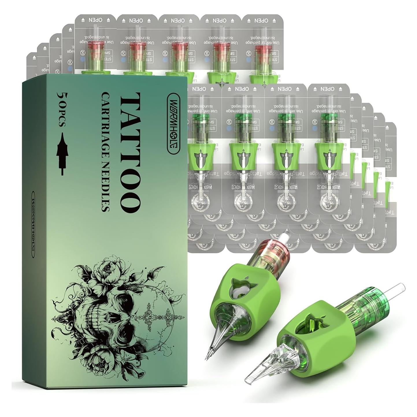 Agujas de Cartucho de Tatuaje Wormhole 50pcs Mezcla 3RL-11M1