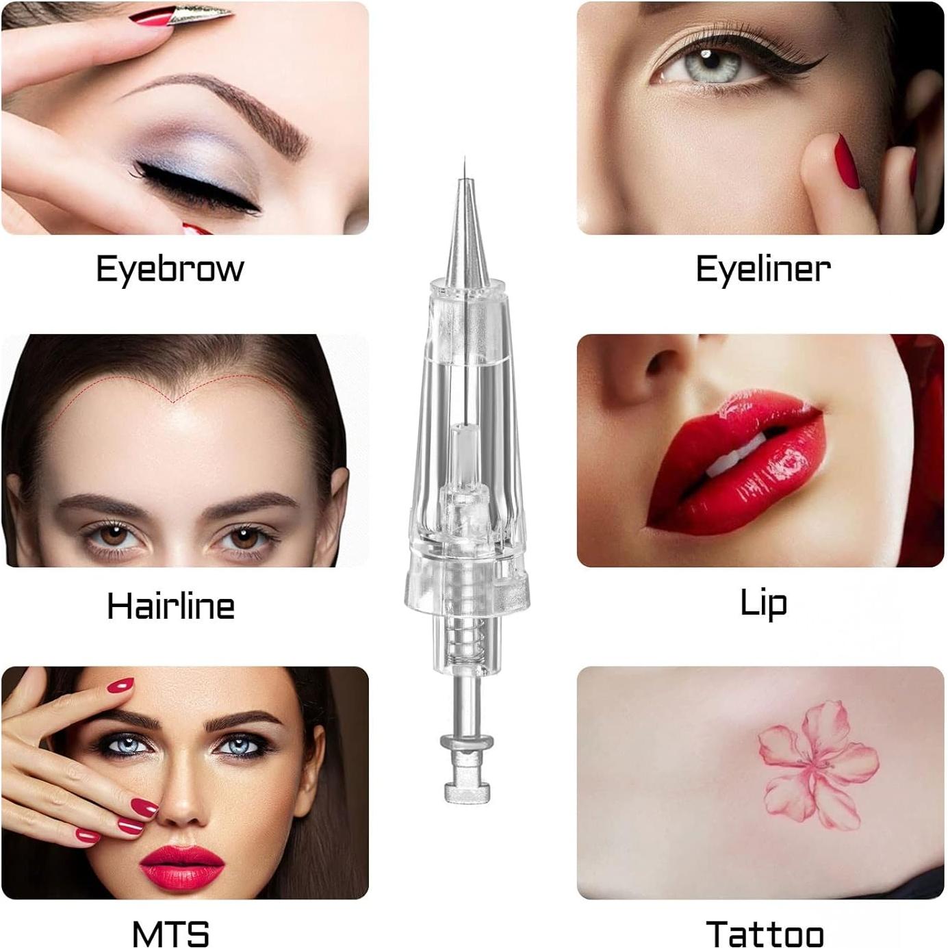 Agujas PMU Desechables 10 PCS 1P/1R para Microblading