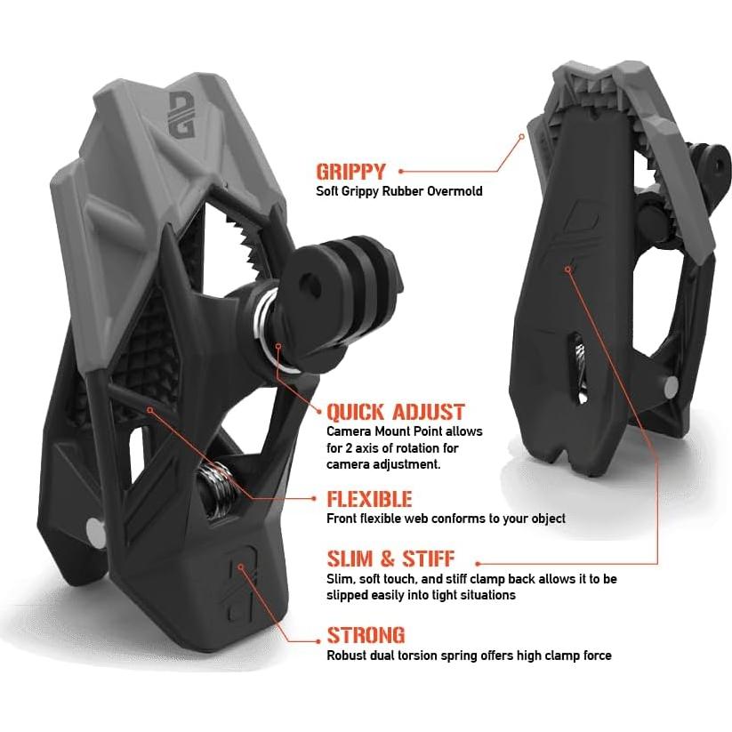 Soporte Gripper Dango Design para GoPro - Negro, 12.7x7x7 cm