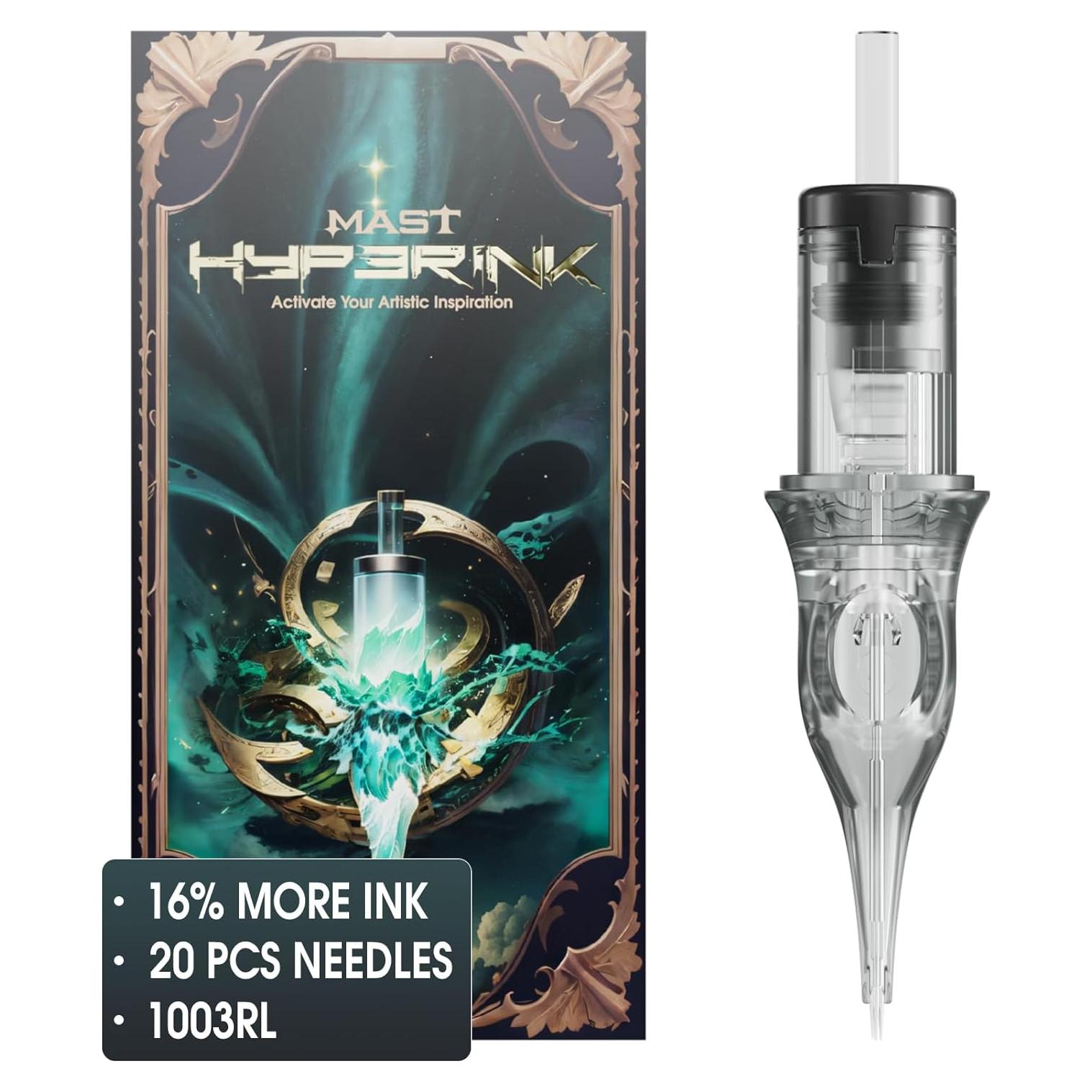 Cartuchos de Agujas de Tatuaje Mast Hyperink 1003RL 10% Más Tinta
