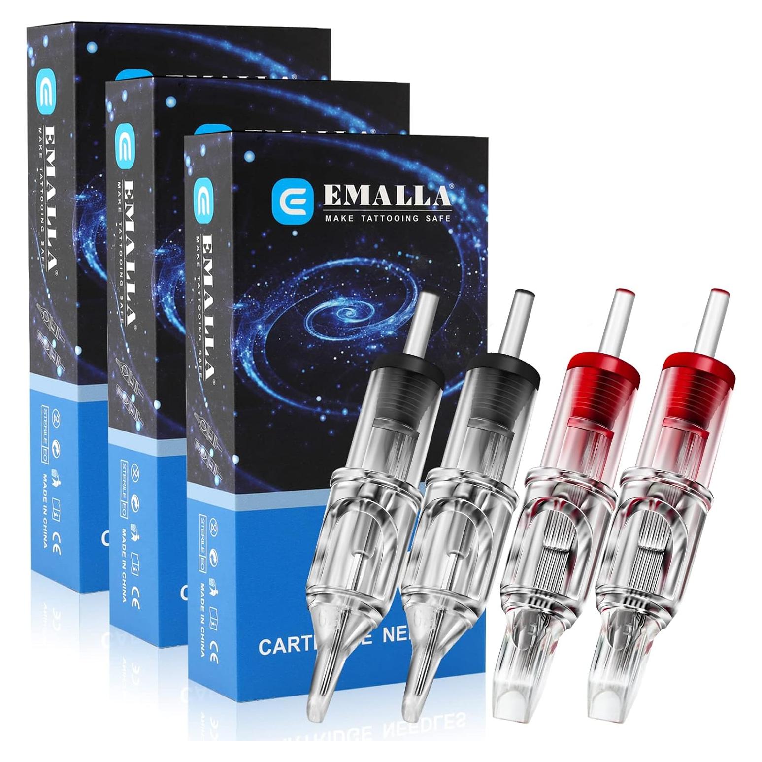 Agujas de Cartucho para Tatuaje Emalla 60Pcs Tamaños Mixtos