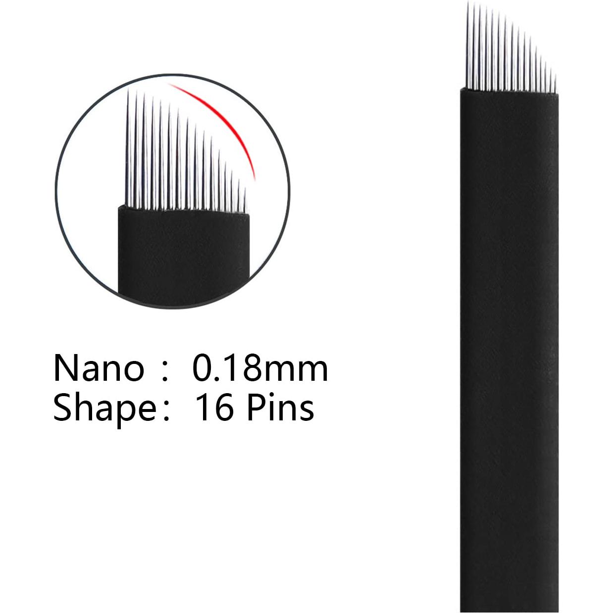 Agujas Microblading WOLAYI S16 30 Pcs 0.18mm Acero Inoxidable