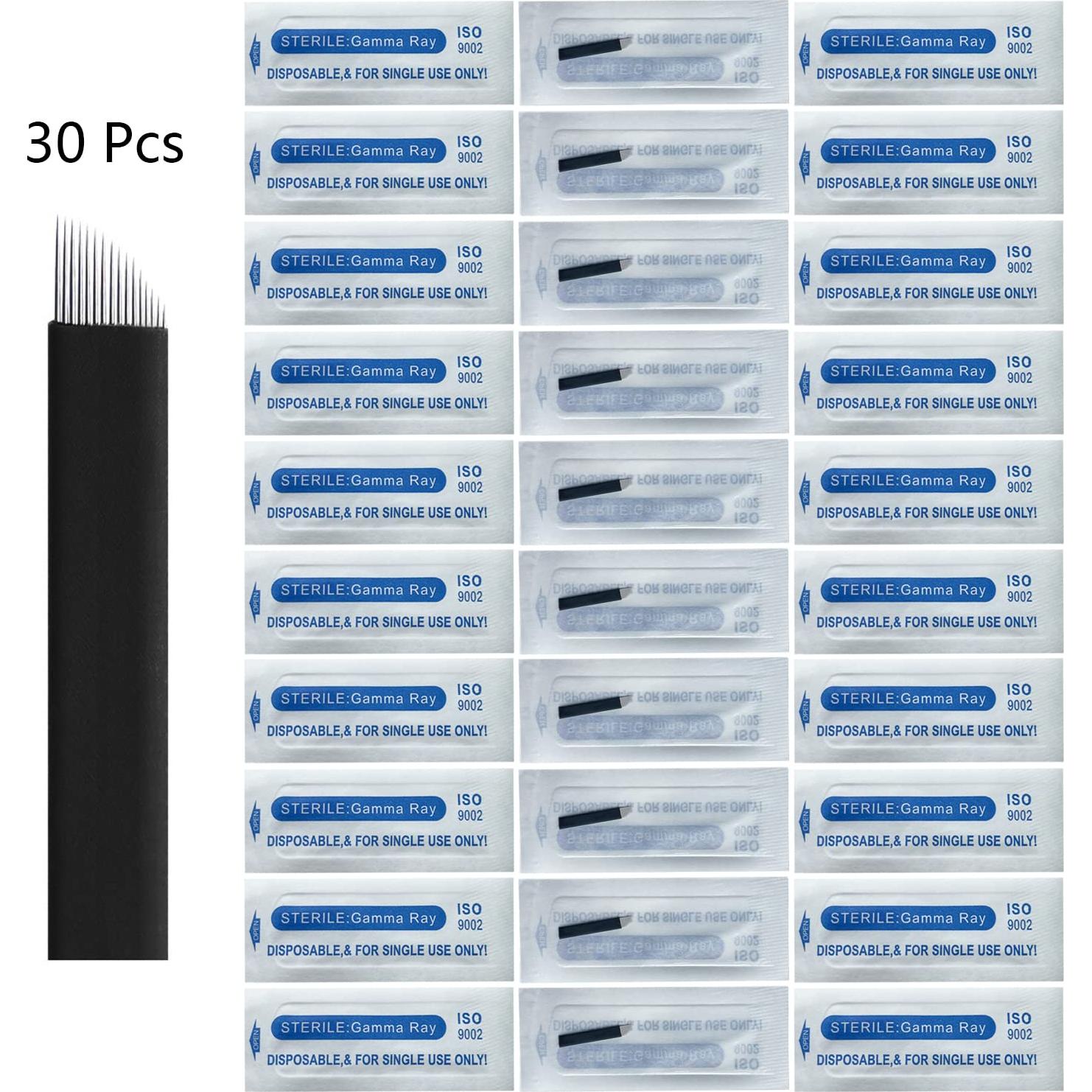 Agujas Microblading WOLAYI S16 30 Pcs 0.18mm Acero Inoxidable